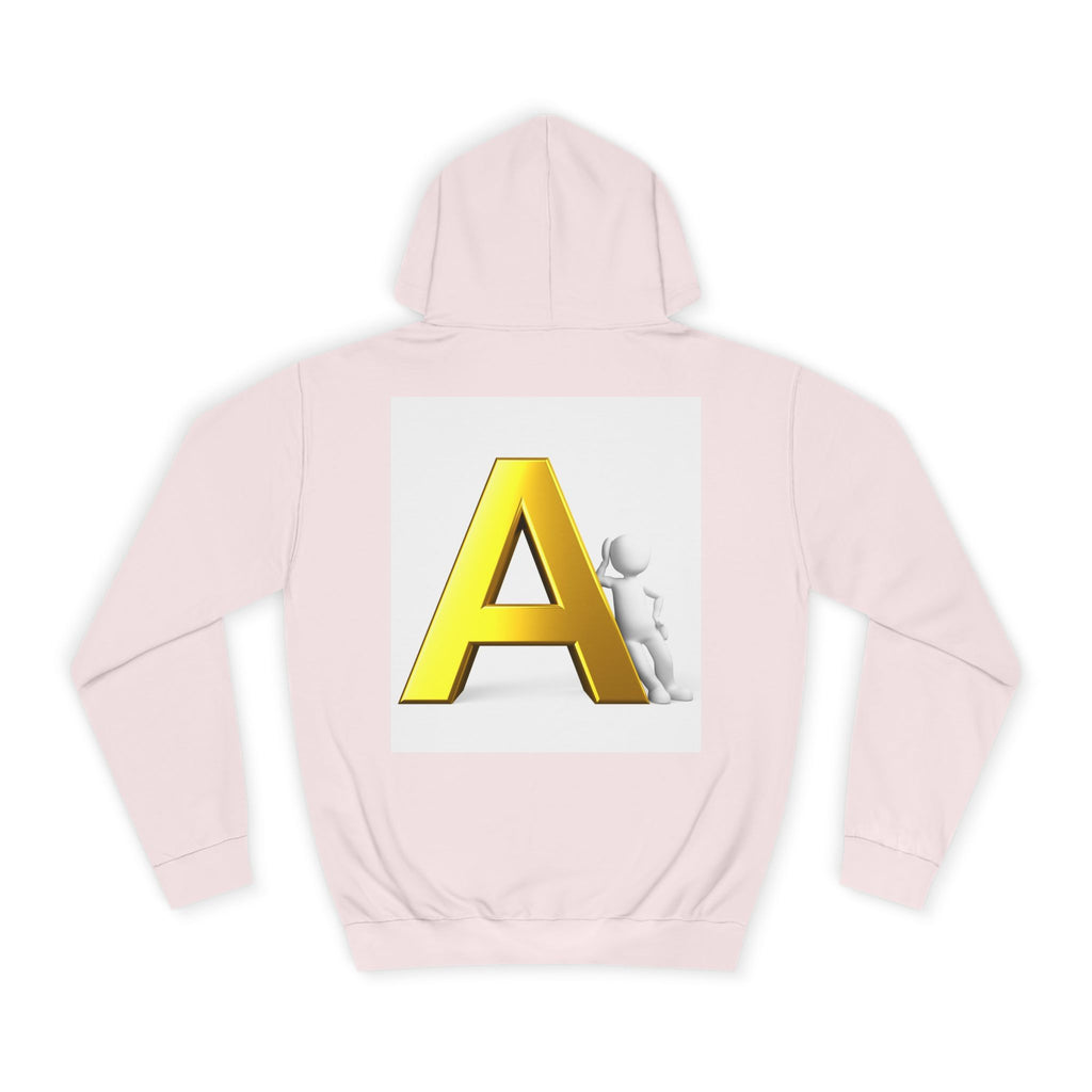 Gold 3D Letter A Hoodie | Monogram Initial A sweatshirt