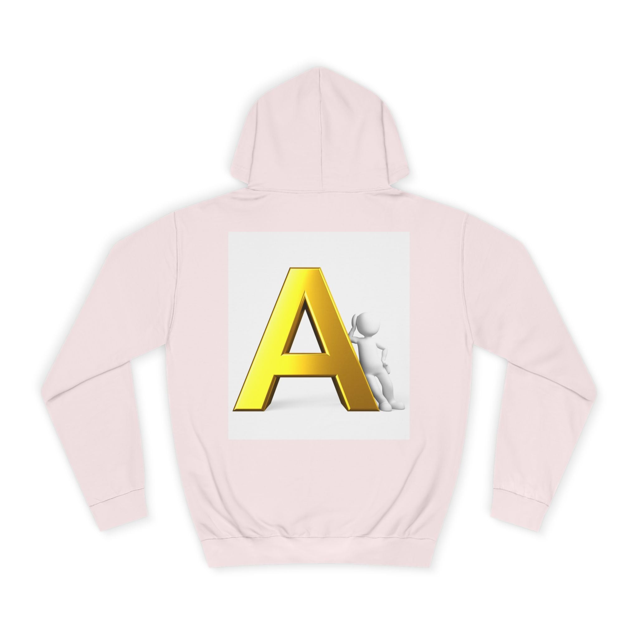 Gold 3D Letter A Hoodie | Monogram Initial A sweatshirt
