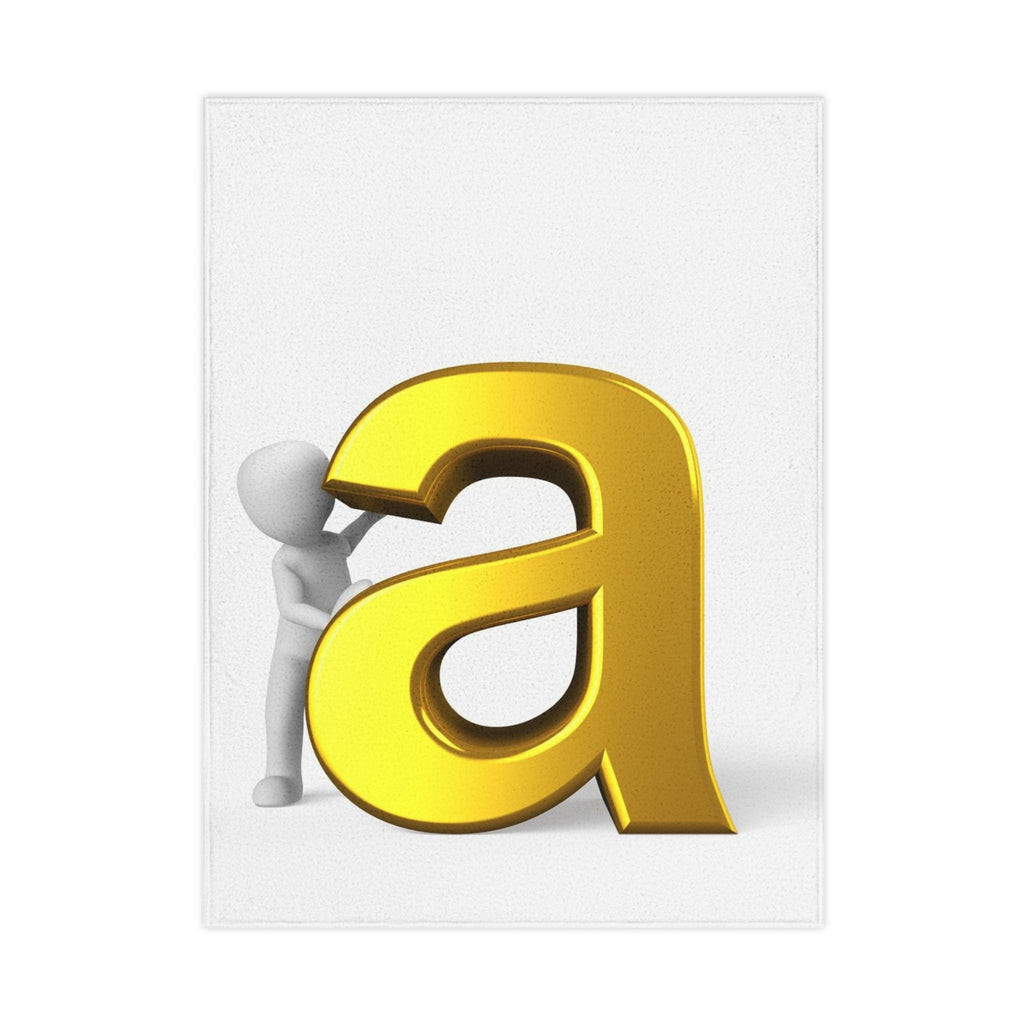 Golden Letter A Toddler Blanket | Alphabet Initial Nursery Decor