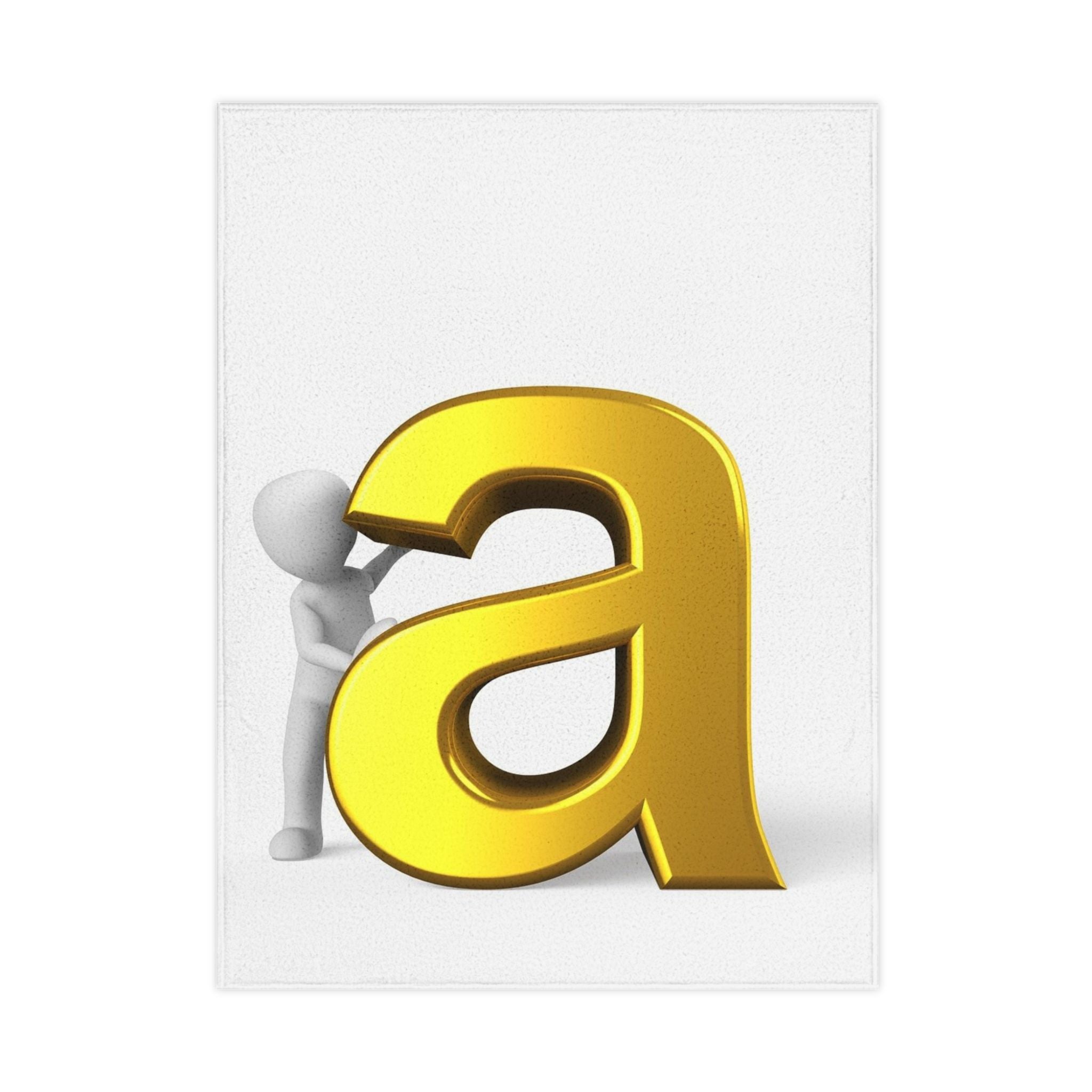 Golden Letter A Toddler Blanket | Alphabet Initial Nursery Decor