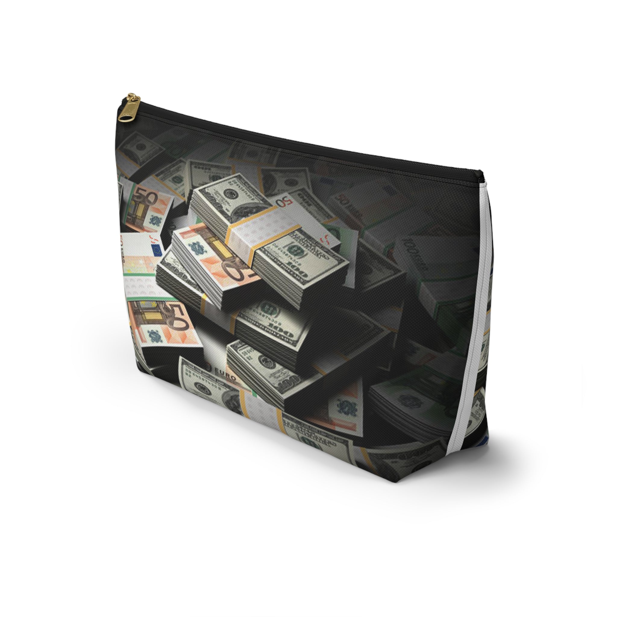 Stacks of Money Accessory Pouch | Cash Print T-Bottom Pouch