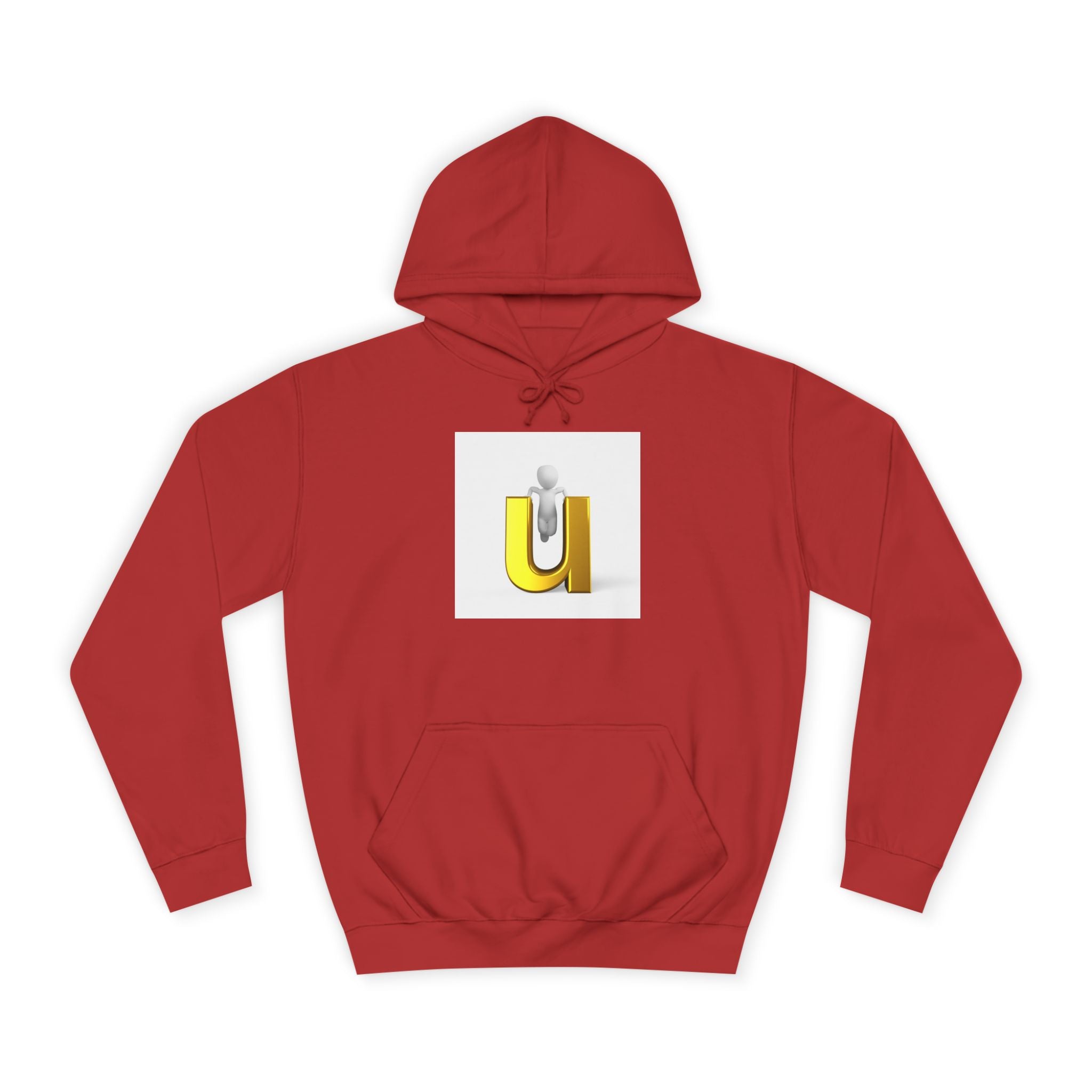 Sweat à capuche lettre U dorée en 3D | Sweat-shirt initial minimaliste