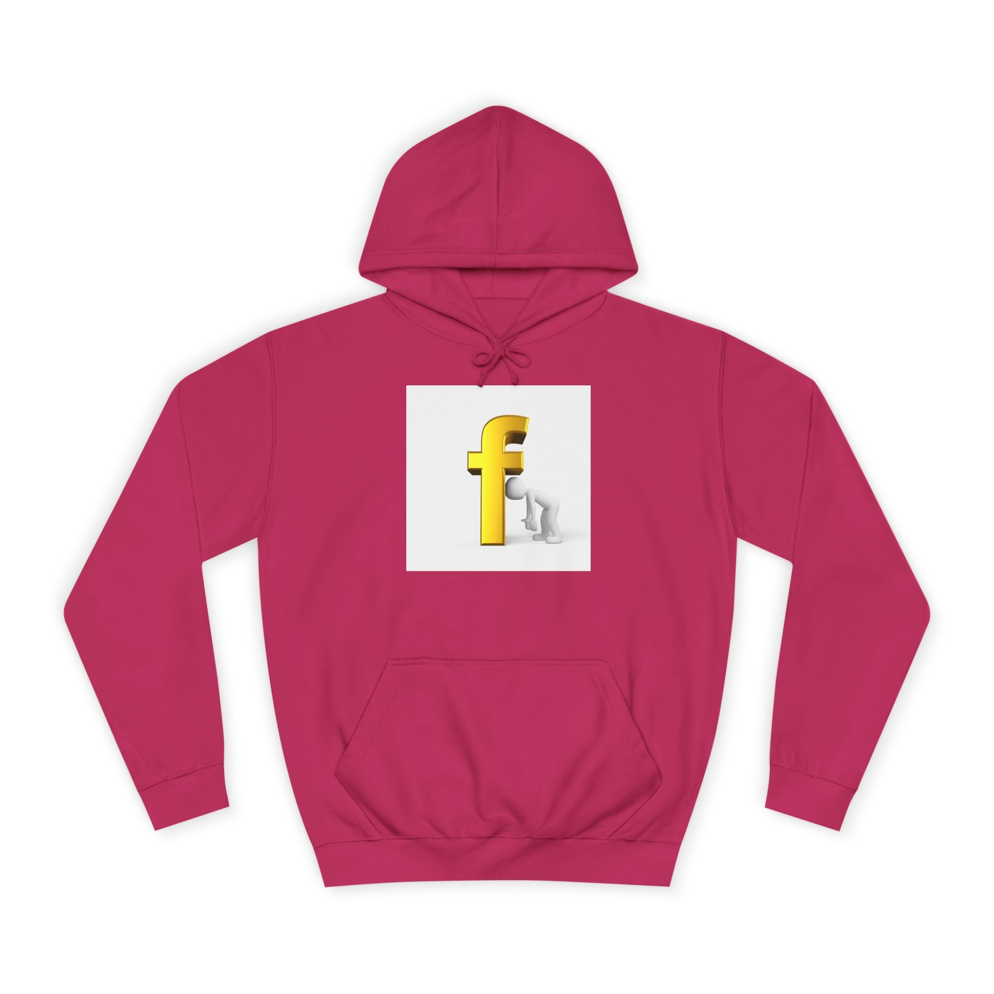 Yellow 3D Letter F Kneeling Figure Hoodie | Typography Graphic