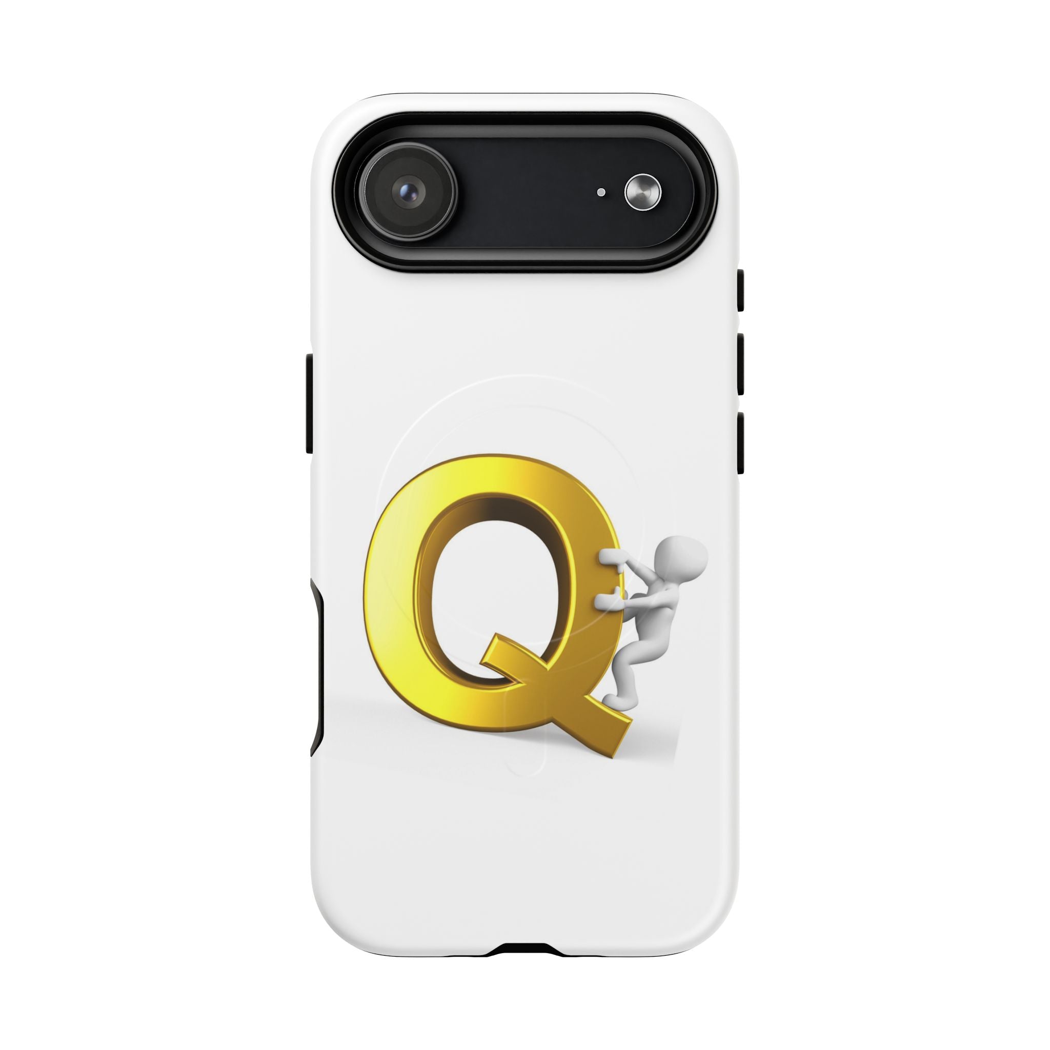 Coque de téléphone motif Lettre Q dorée | Coque de protection magnétique