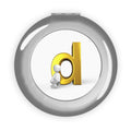 Gold Letter D Illustration Compact Travel Mirror | Monogram Pocket Mirror