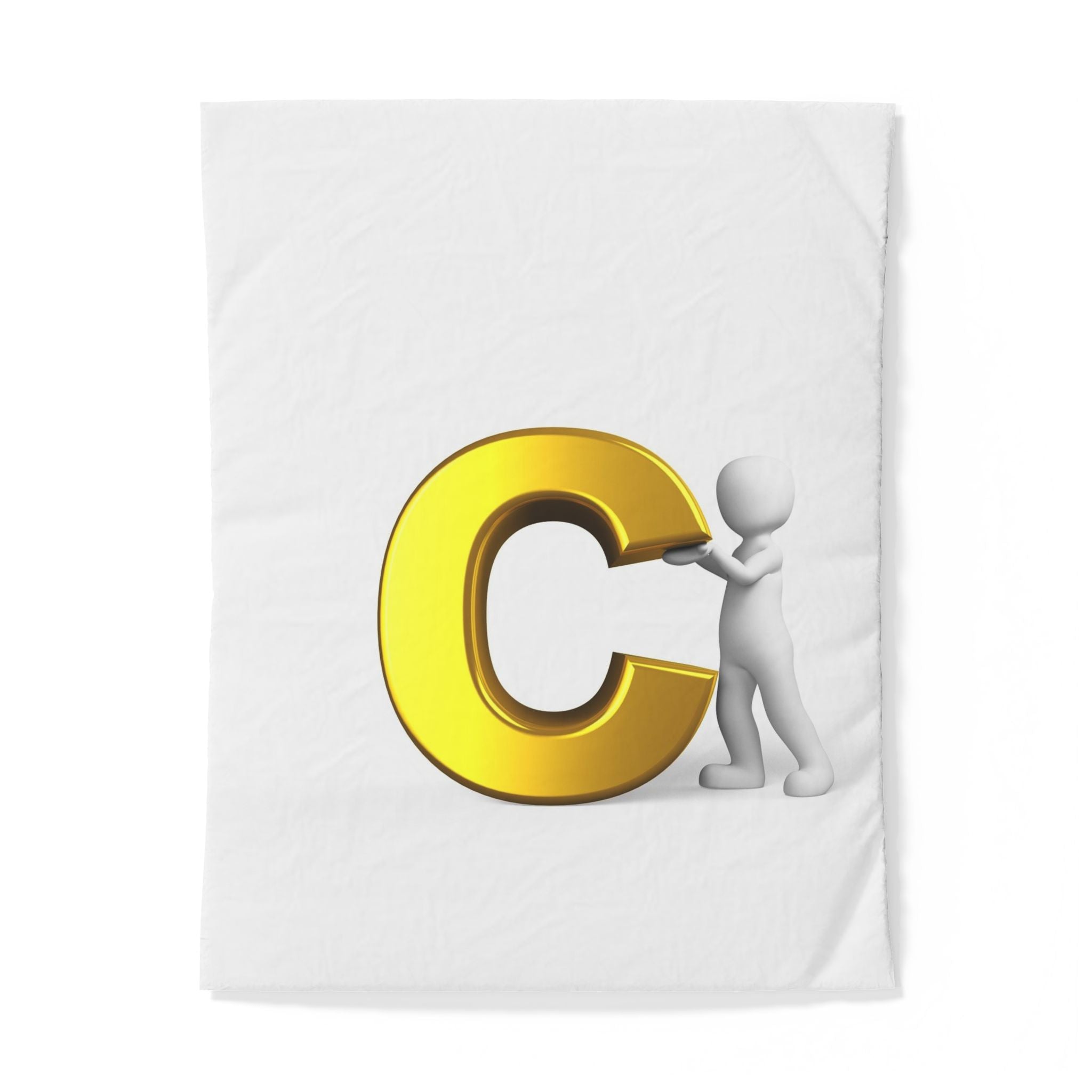 Gold Letter C Initial Duvet Cover | Monogram Bedding, Personalized Initial
