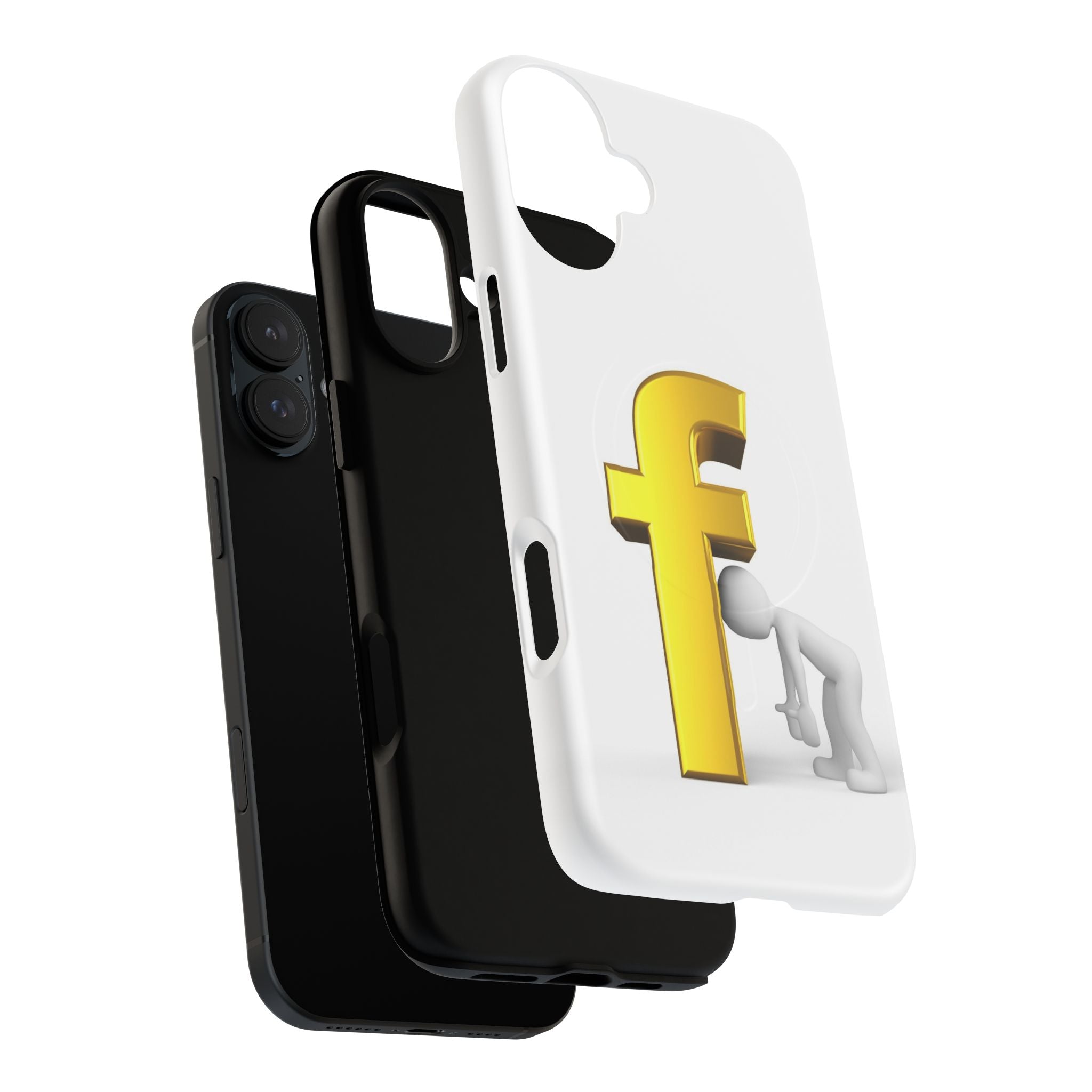3D Gold Letter F Phone Case | Tough Magnetic Case