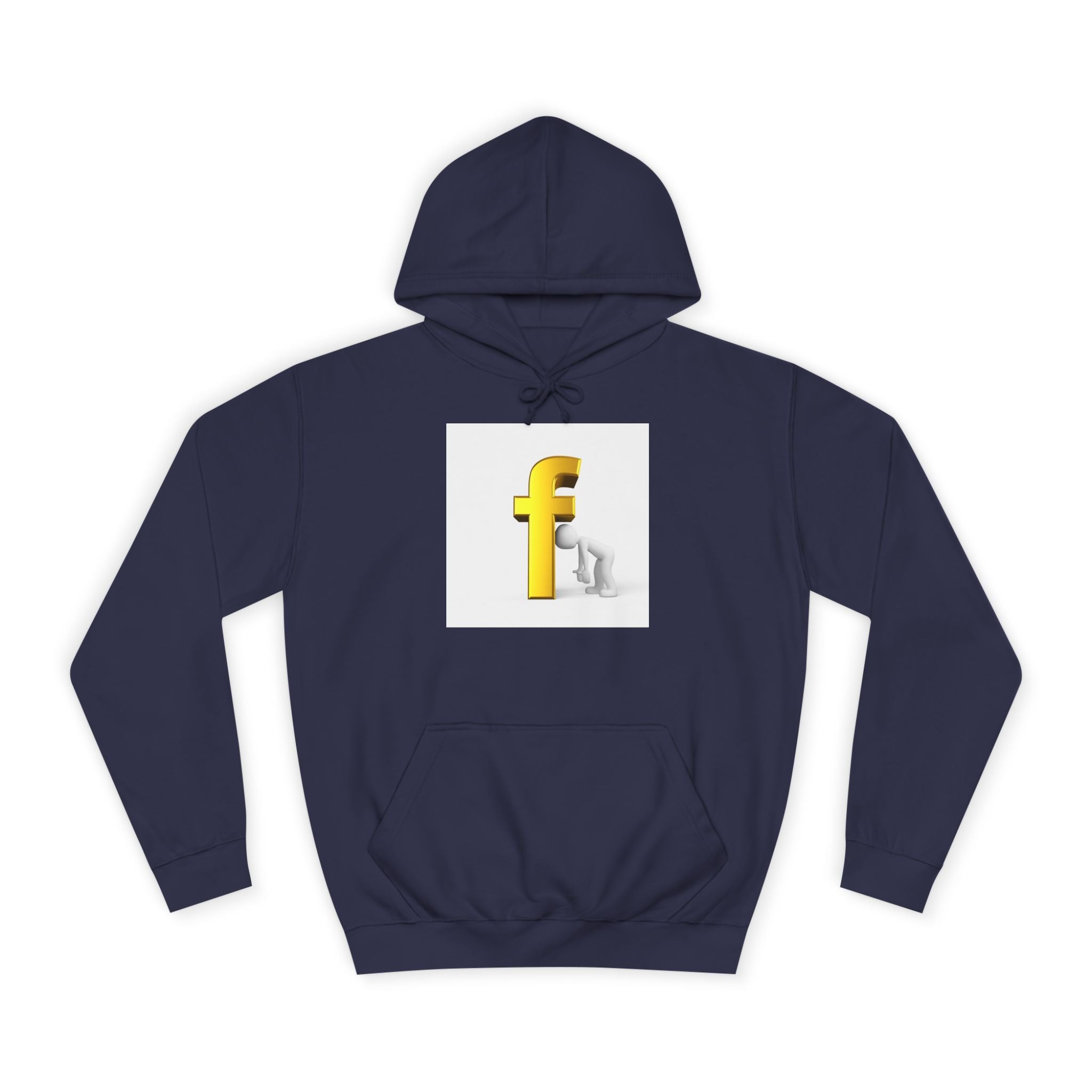 Yellow 3D Letter F Kneeling Figure Hoodie | Typography Graphic