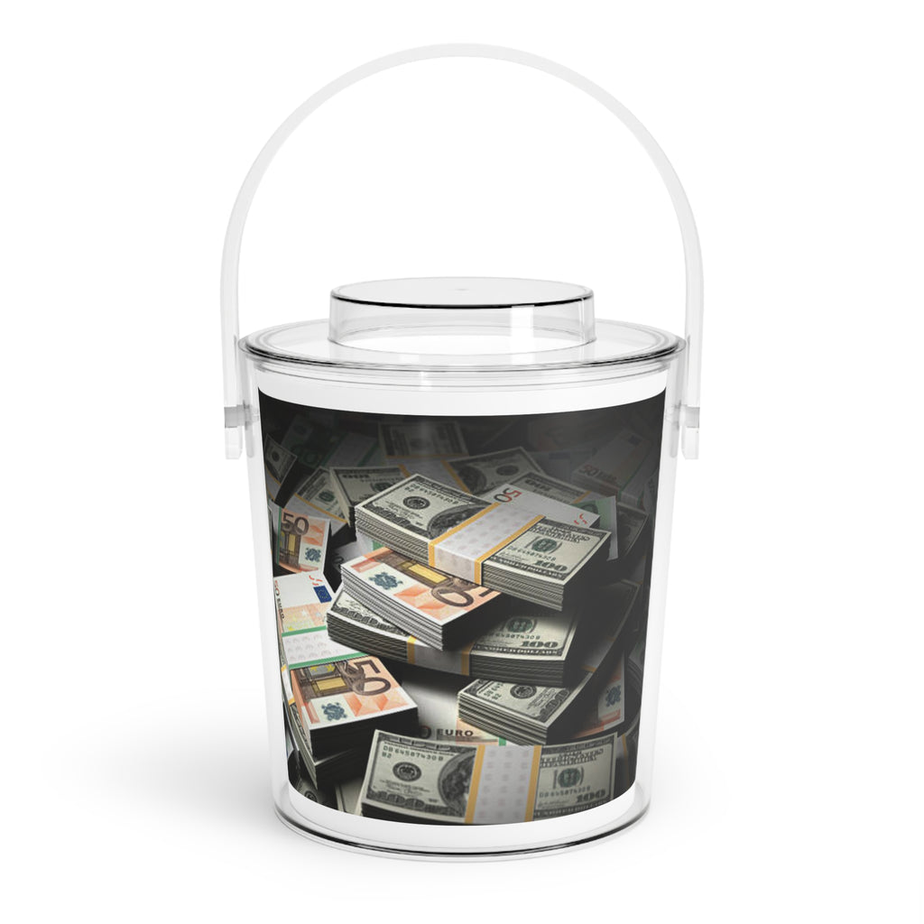 Billionaires Ice Bucket with Tongs | Personalized Initial Decor