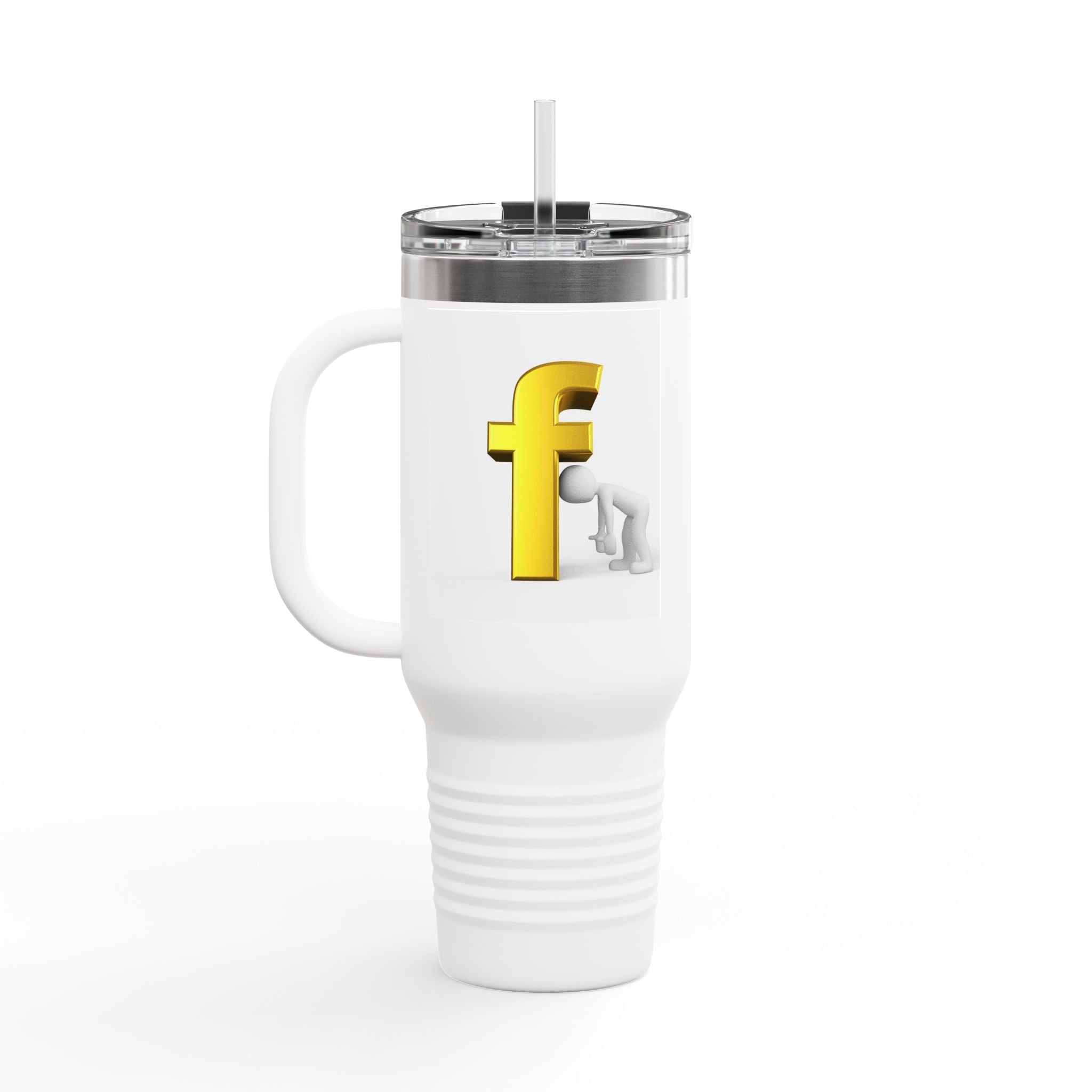 3D Letter F Graphic Travel Mug | 40oz Insulated Tumbler