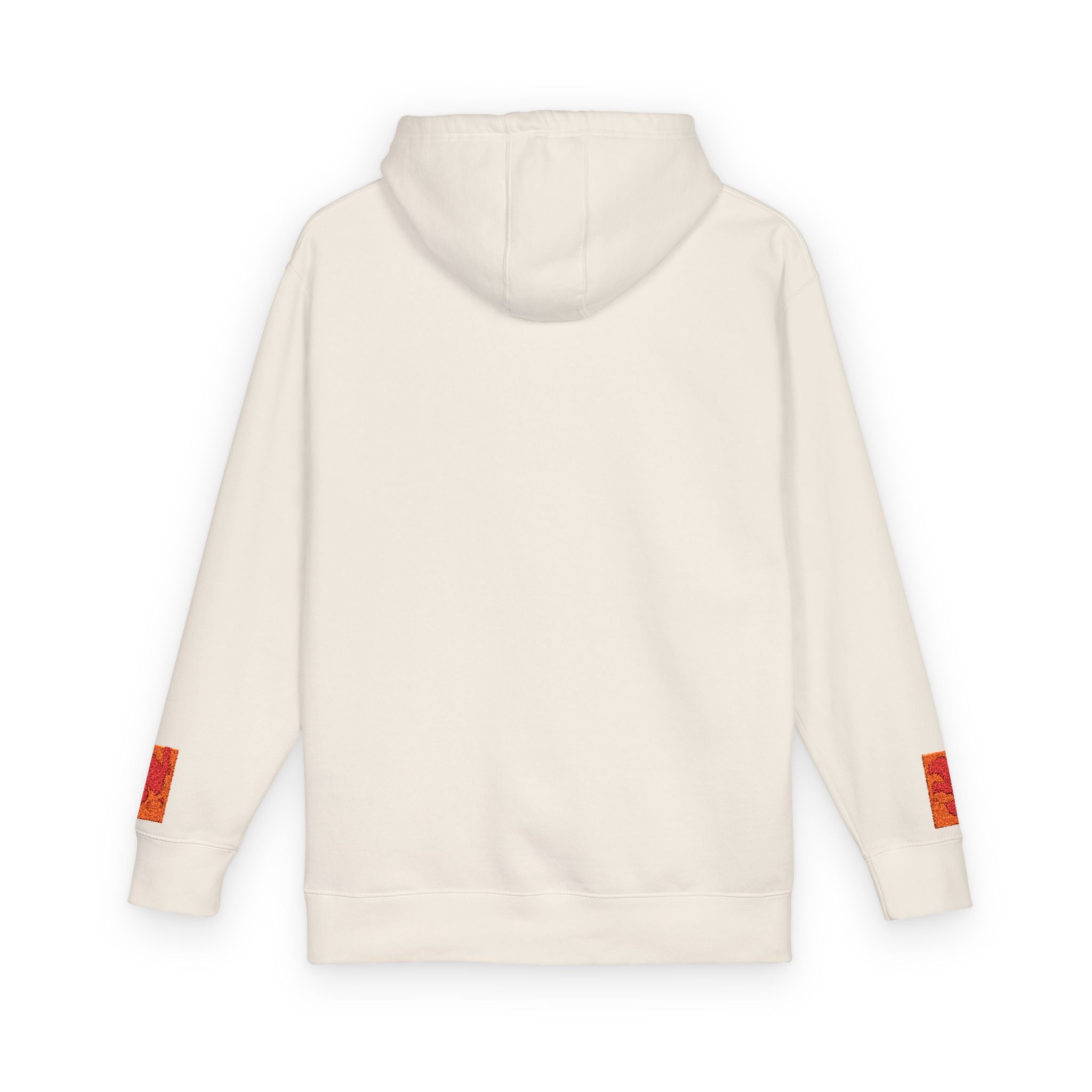 Orange Phoenix Pixel Art Hoodie | Square Chest & Sleeve Patch