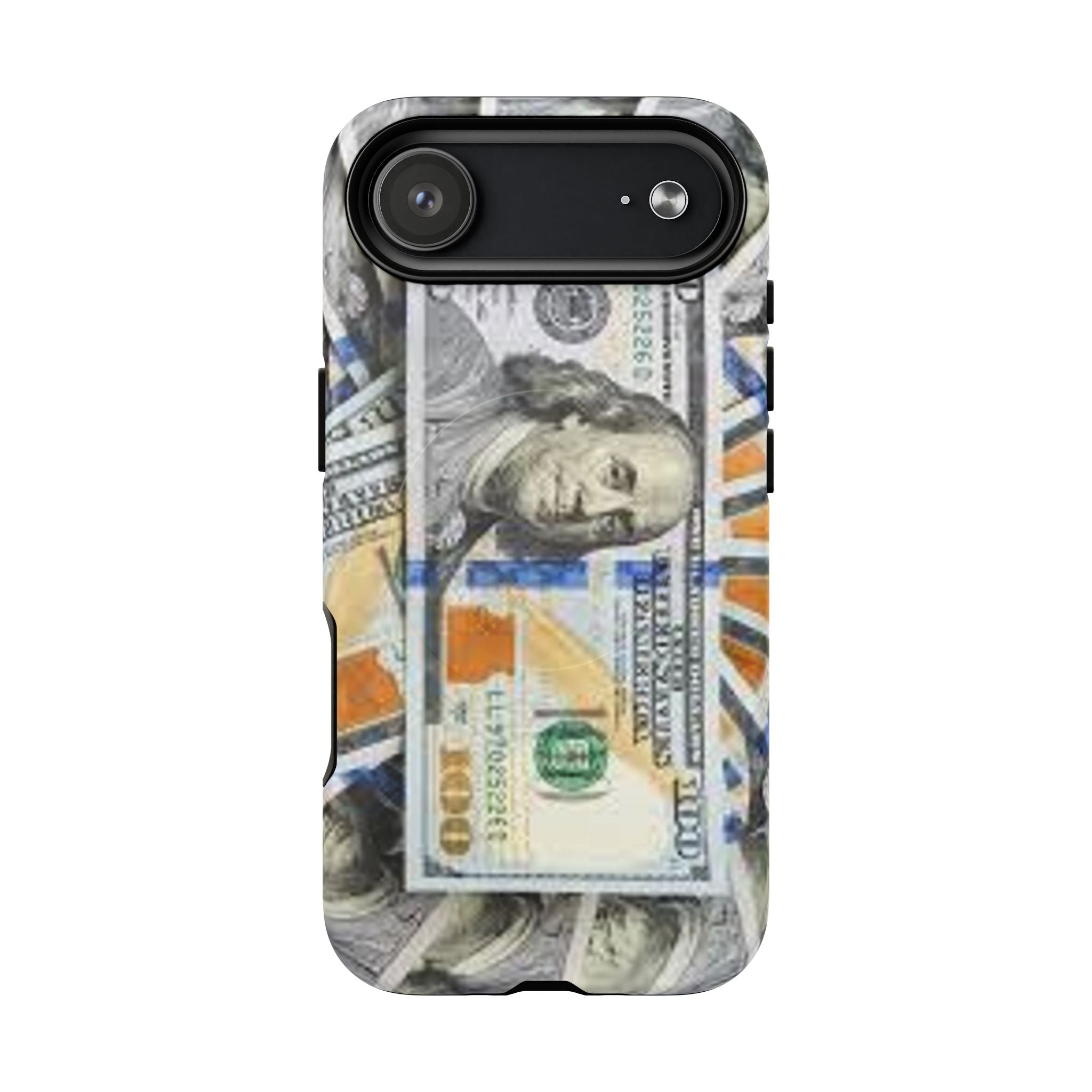 Coque de téléphone Billets de cent dollars | Coque magnétique robuste, motif argent