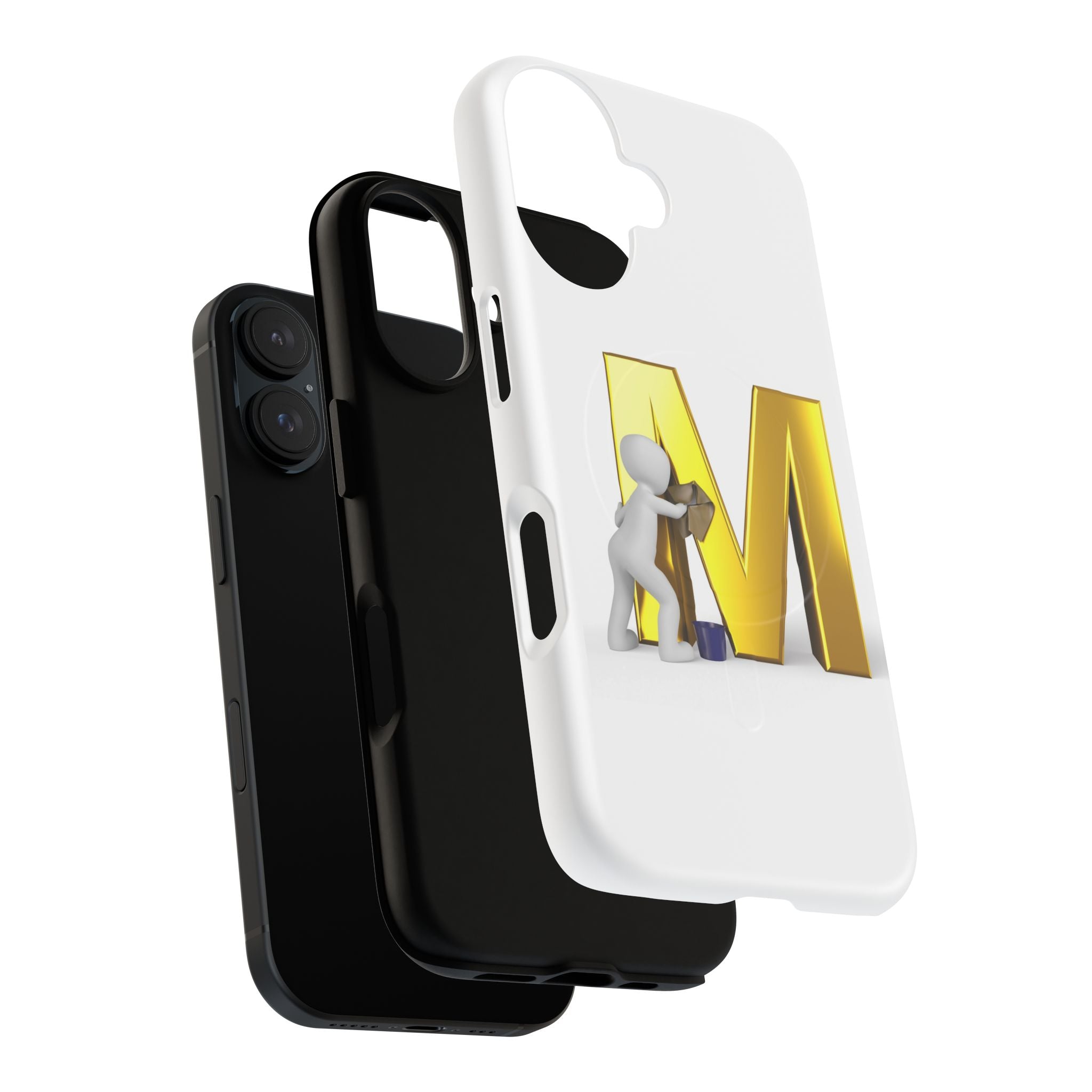 Gold Letter M with Worker Phone Case | Magnetic Tough Case