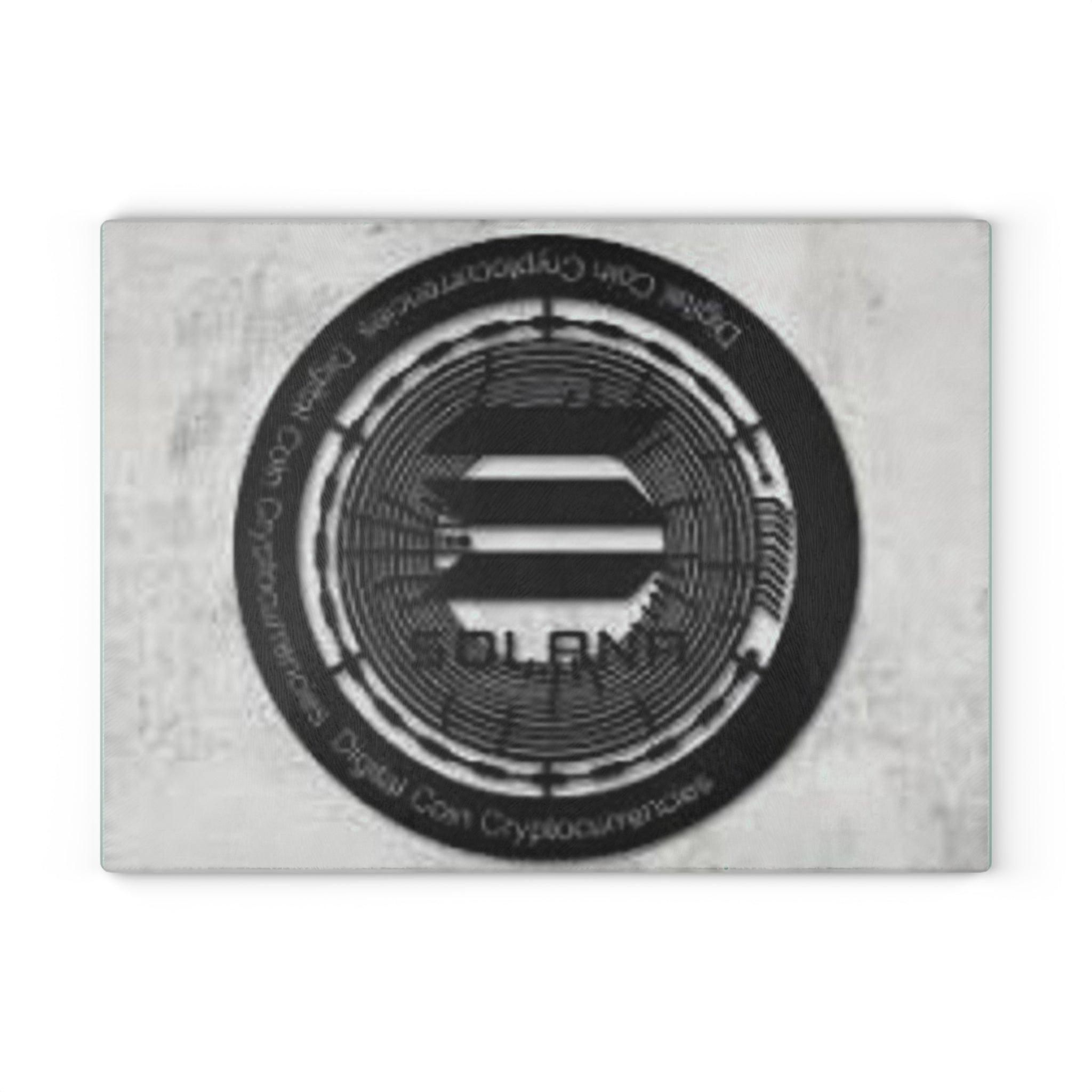 Solana Coin Logo Glass Cutting Board | Cryptocurrency Kitchen Decor
