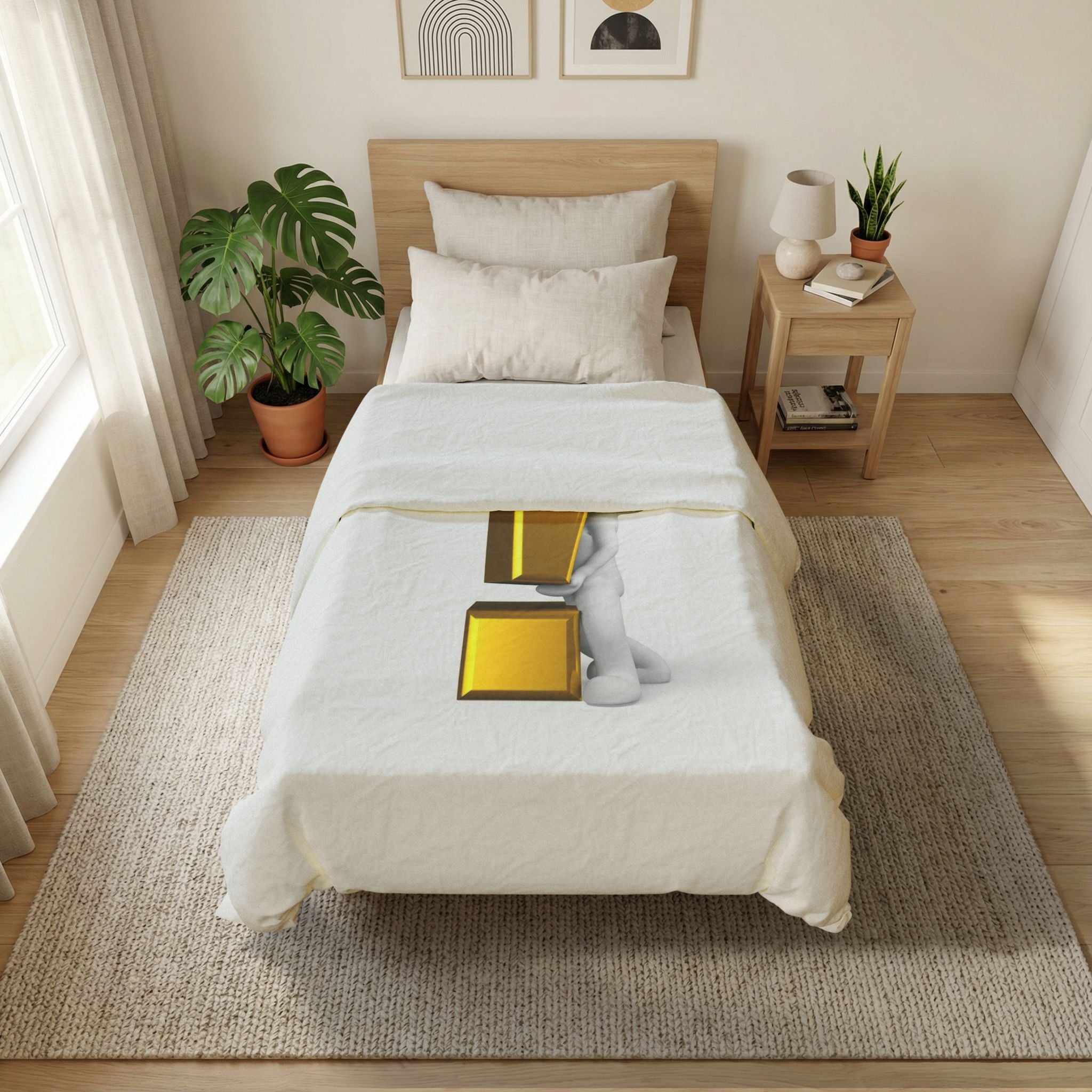 3D Exclamation Mark Duvet Cover | Minimalist Symbol Bedding