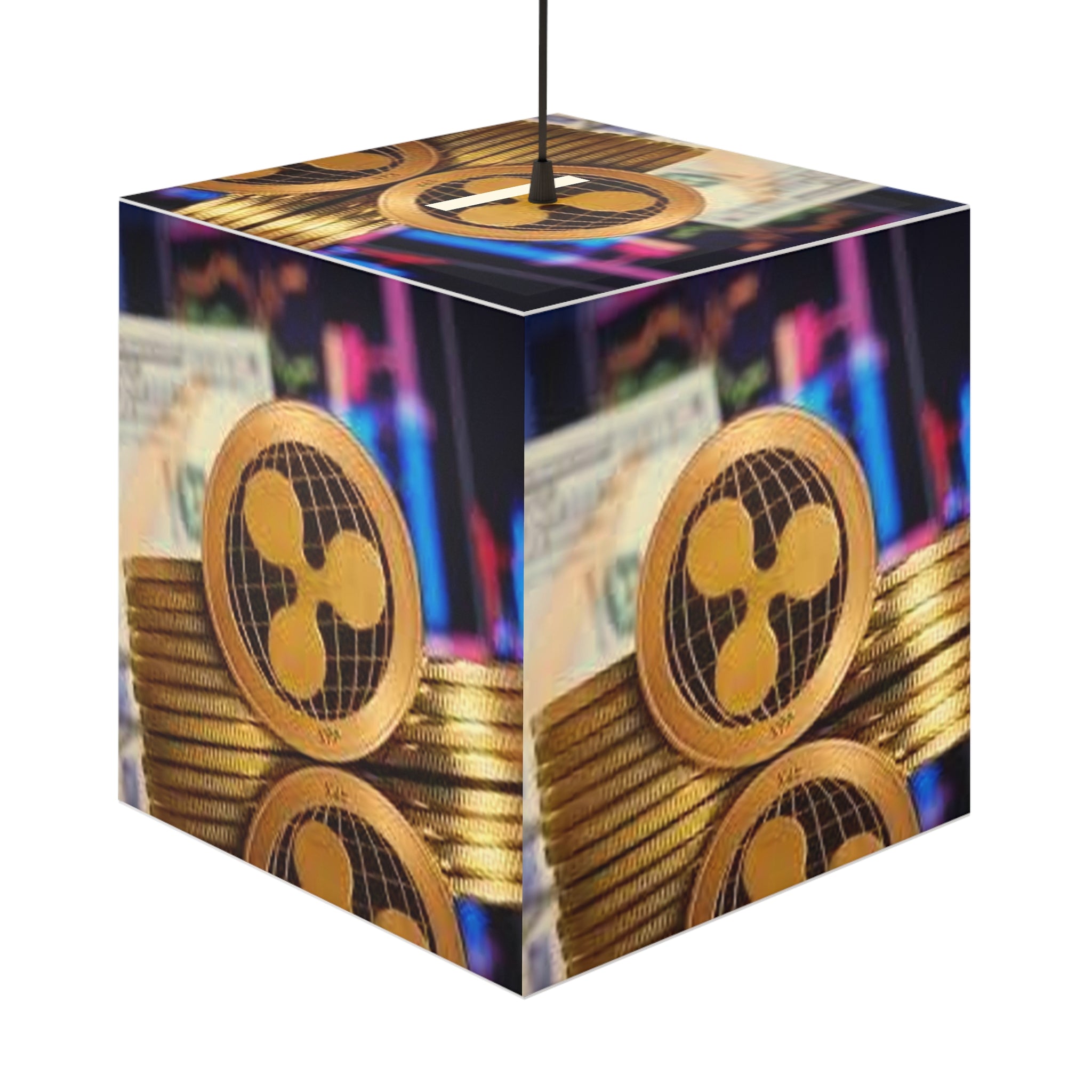 Ripple Cryptocurrency Coin Light Cube Lamp | Crypto Decor, Trading Chart Accent