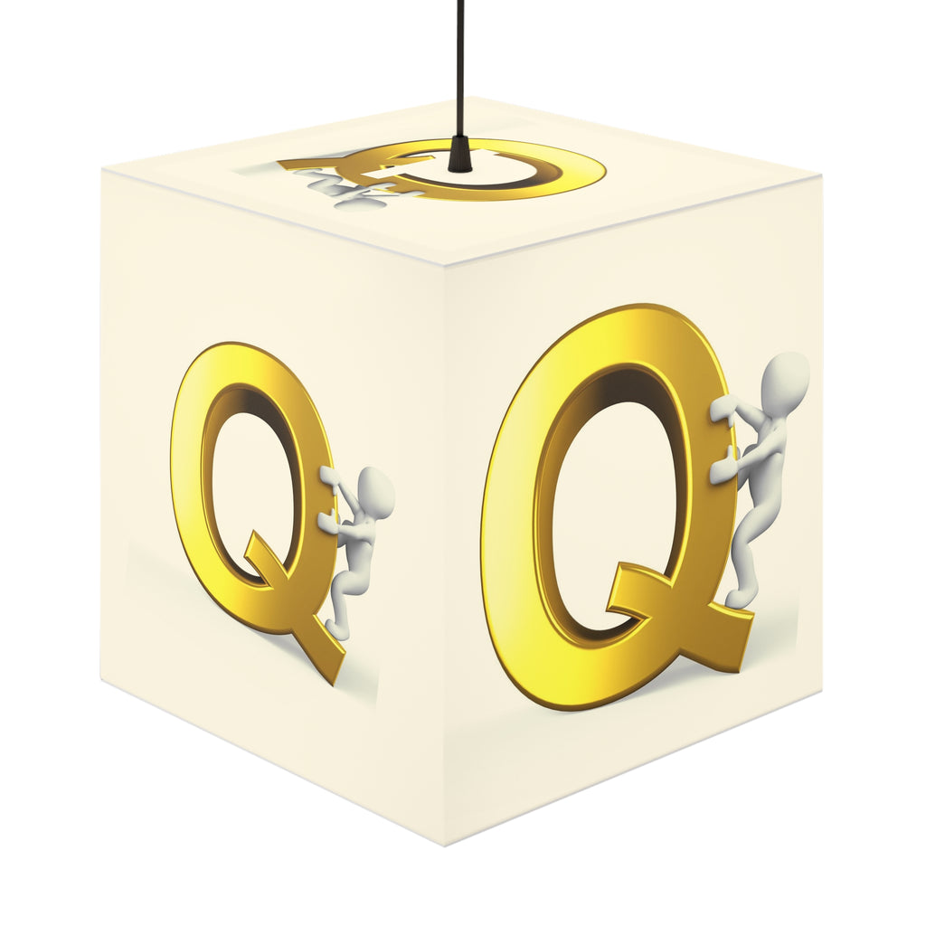 Gold Letter Q cube lamp Light Cube | Initial monogram lighting