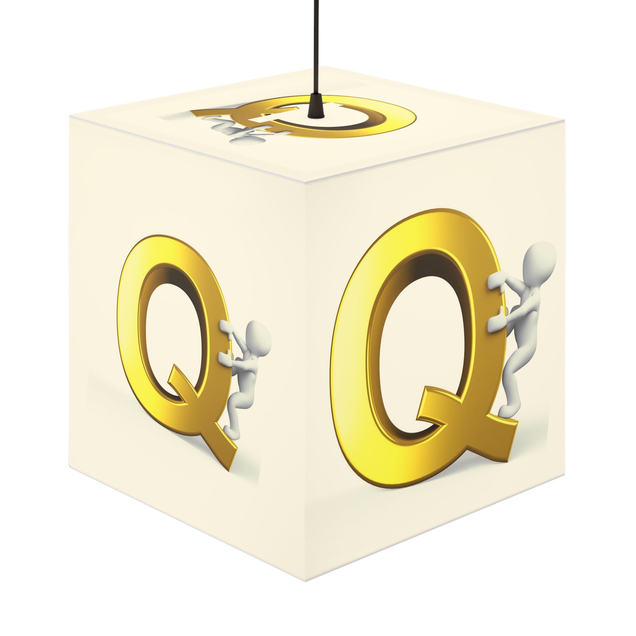 Gold Letter Q cube lamp Light Cube | Initial monogram lighting