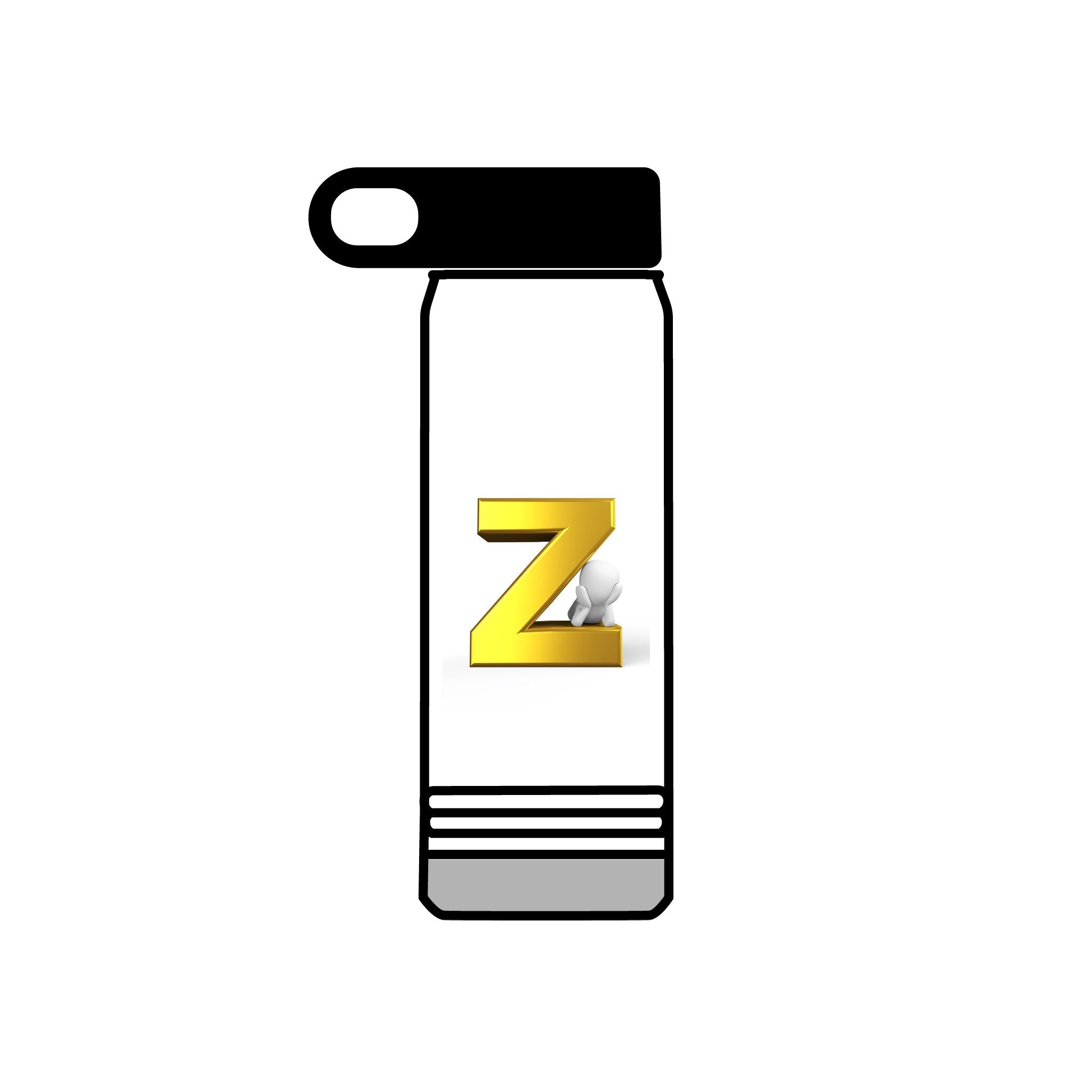 Bouteille d'eau monogramme Z doré | 590 ml