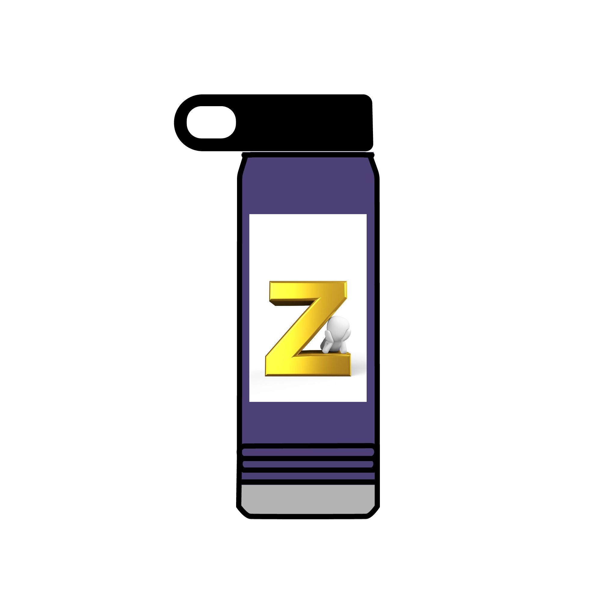 Bouteille d'eau monogramme Z doré | 590 ml