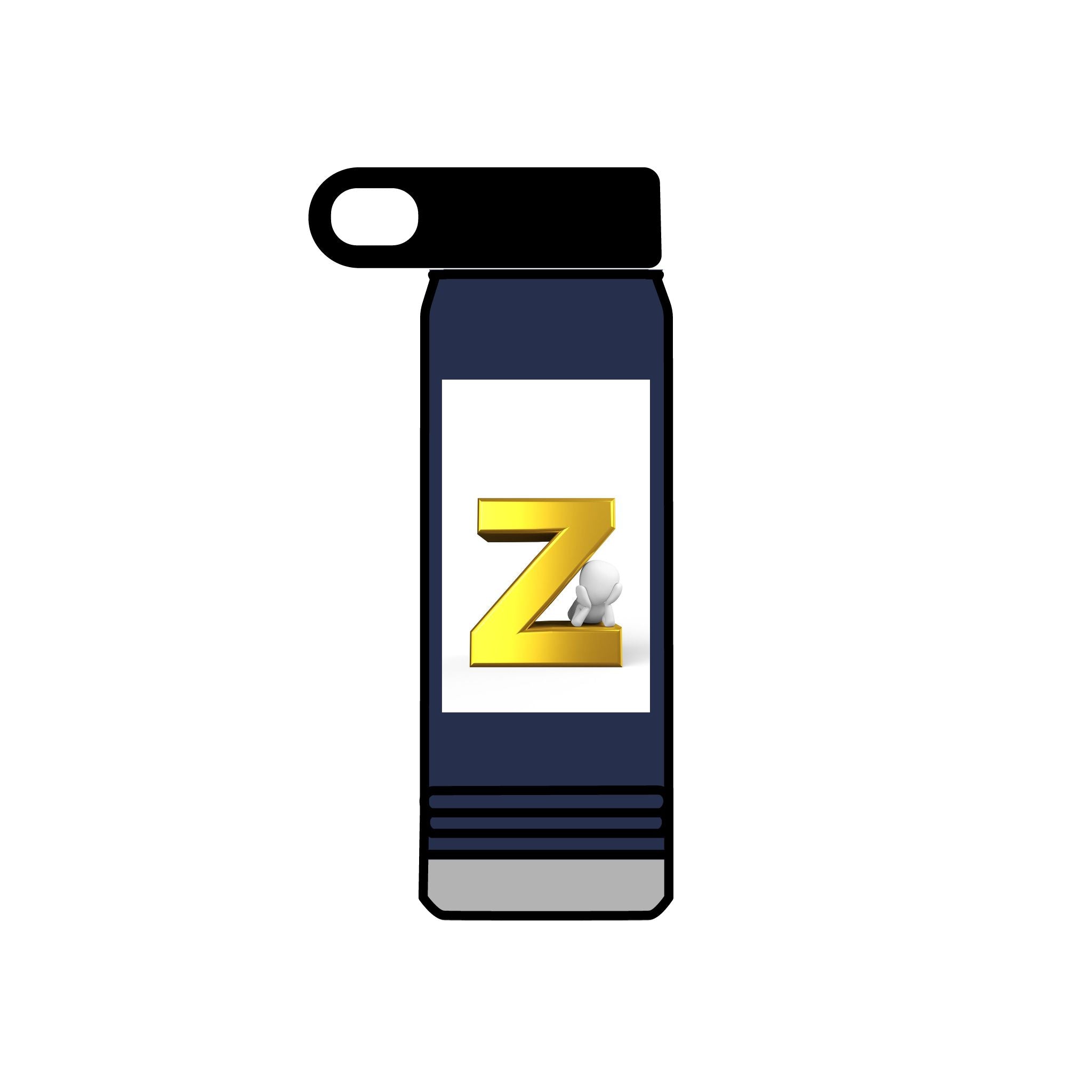 Bouteille d'eau monogramme Z doré | 590 ml
