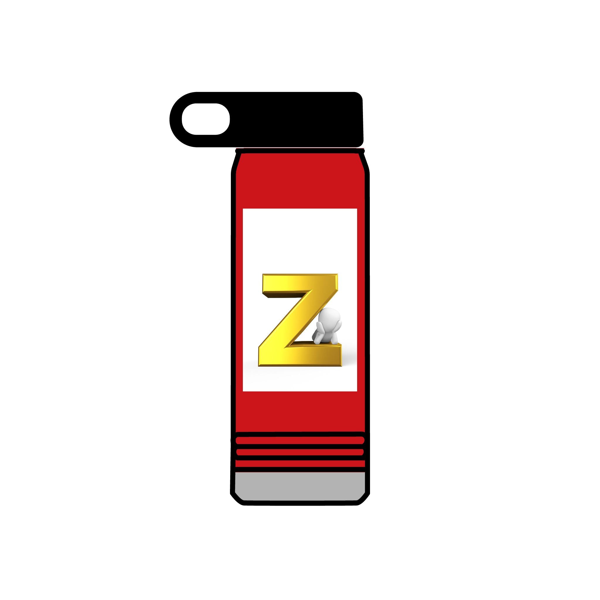 Bouteille d'eau monogramme Z doré | 590 ml