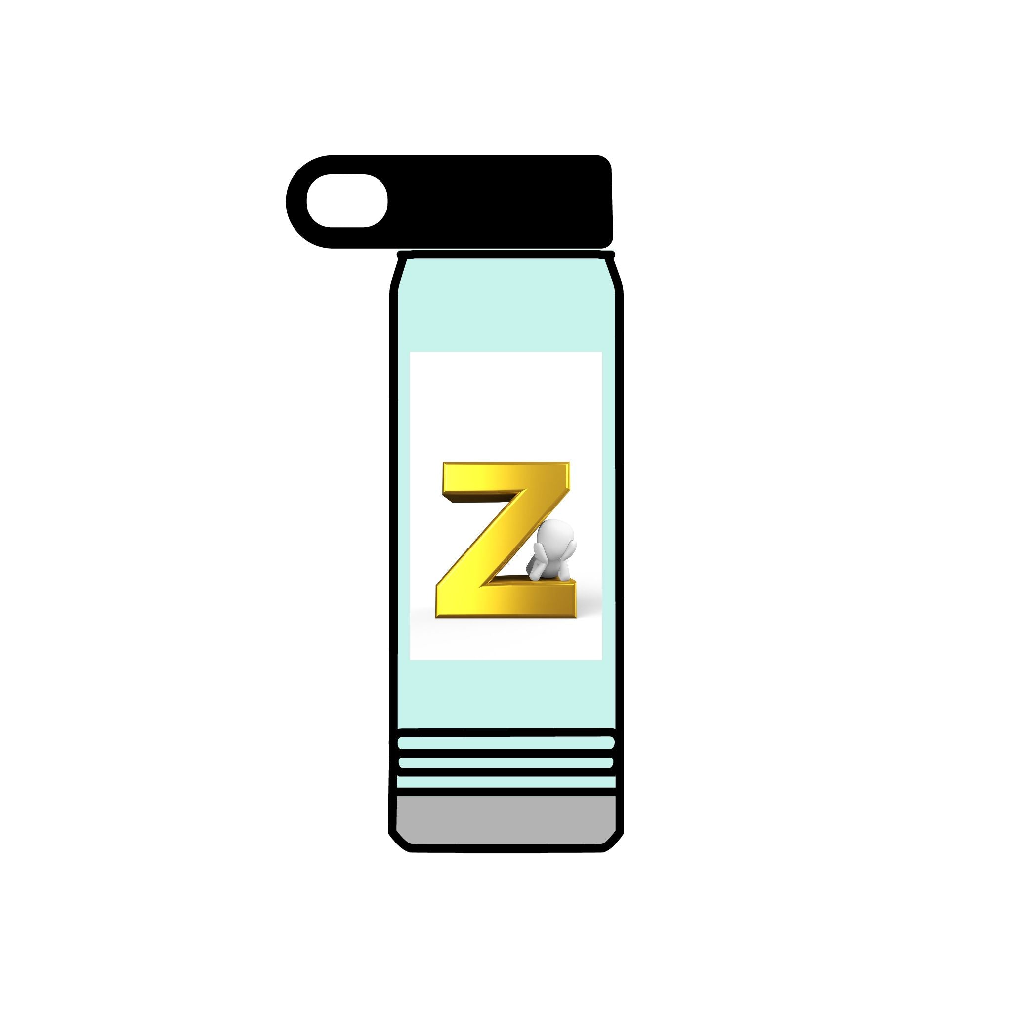 Bouteille d'eau monogramme Z doré | 590 ml