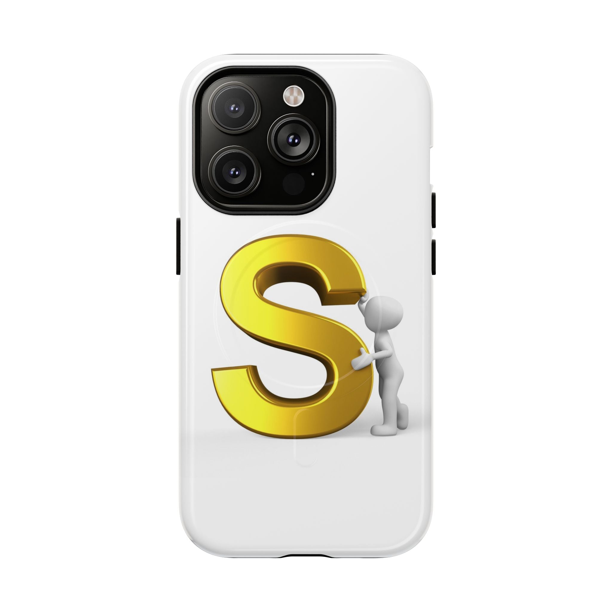 Coque de téléphone à monogramme S doré | Coque magnétique robuste