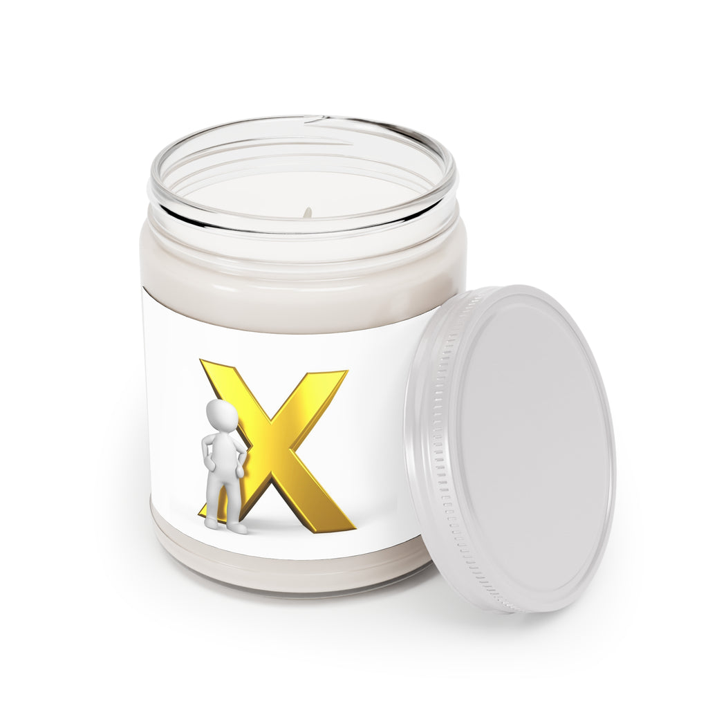 Gold X Monogram Candle 9oz Soy Candle | White Lid