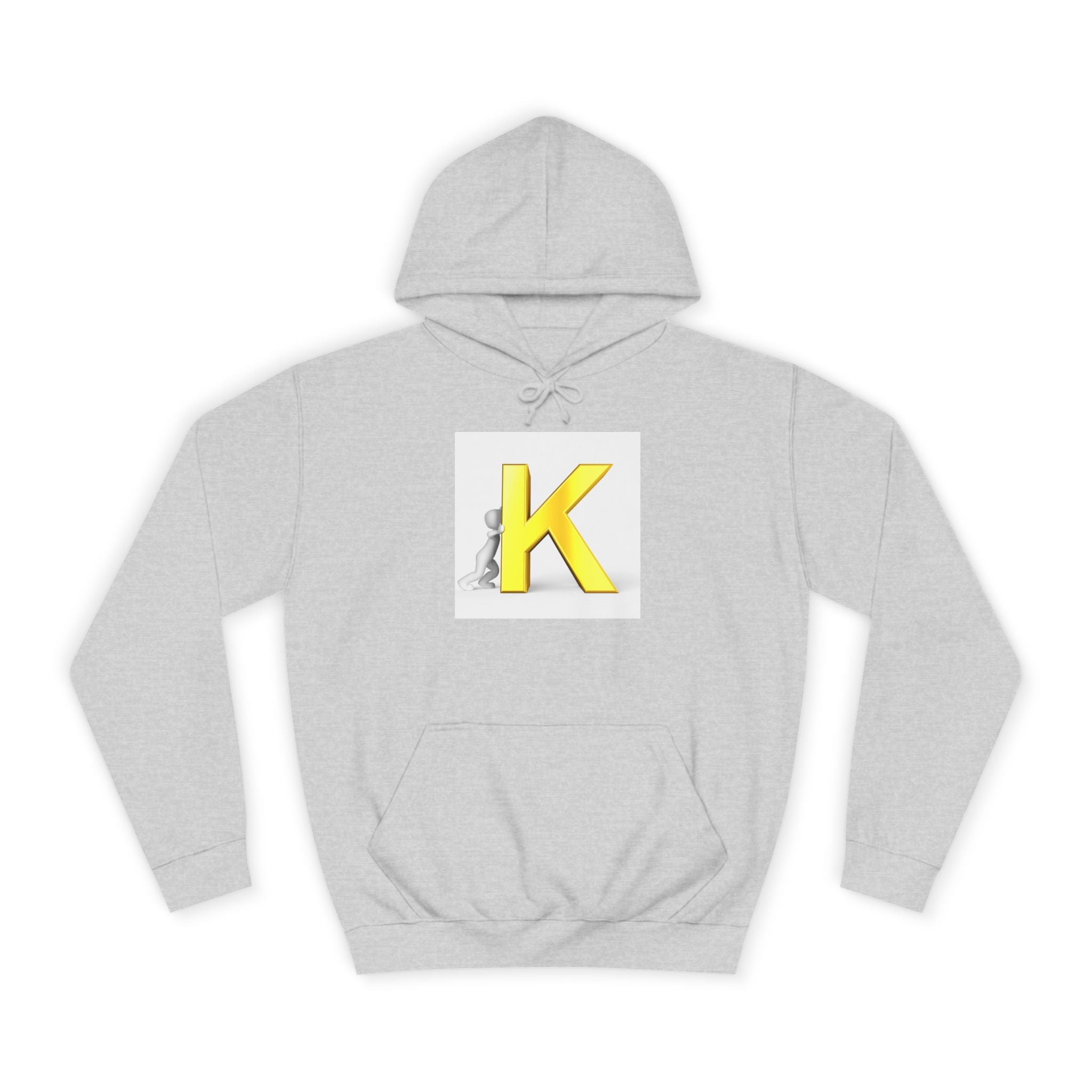 Yellow 3D Letter K hoodie | Initial Monogram, Alphabet Graphic