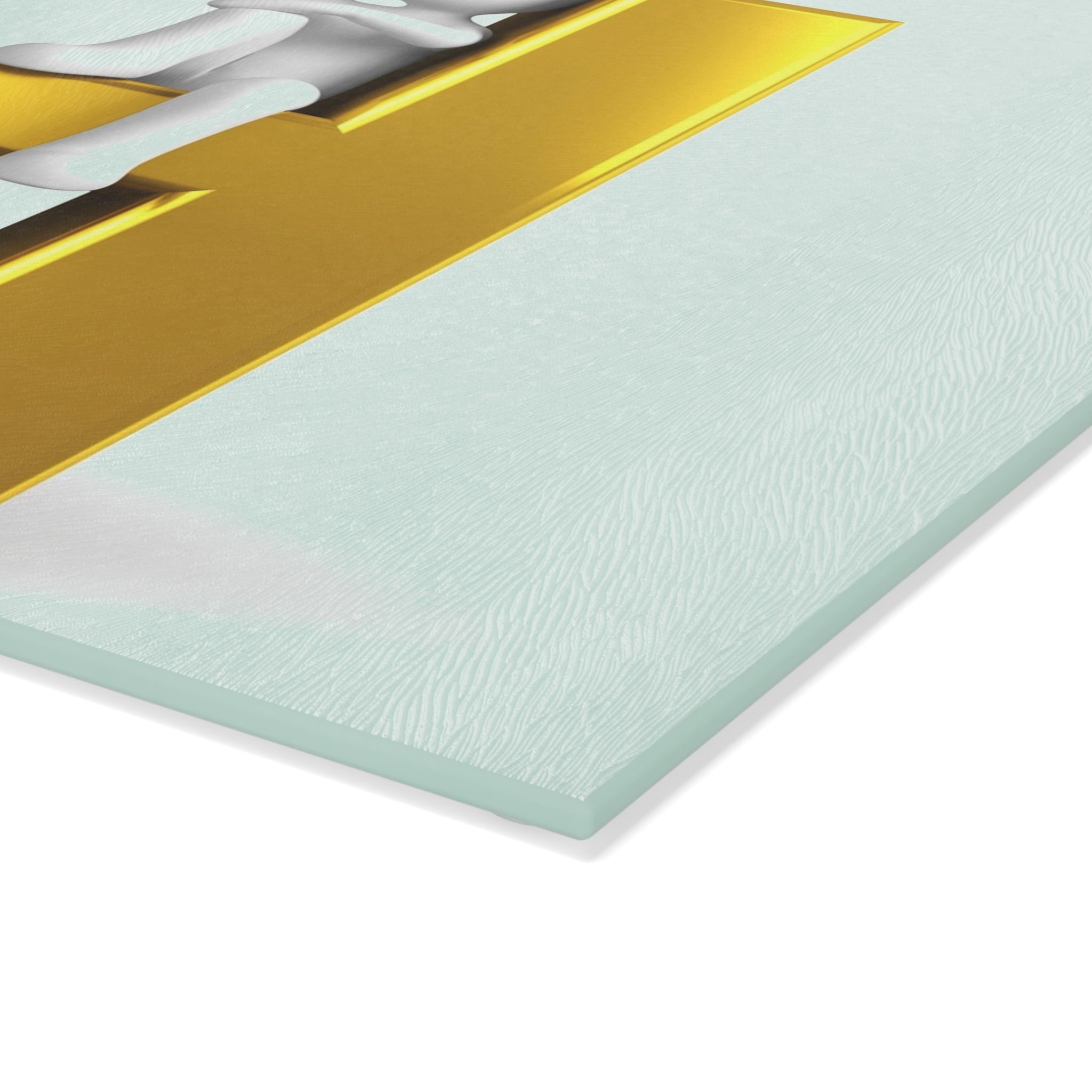 Gold Letter H with Figure Glass Cutting Board | Monogram Initial Kitchen Decor