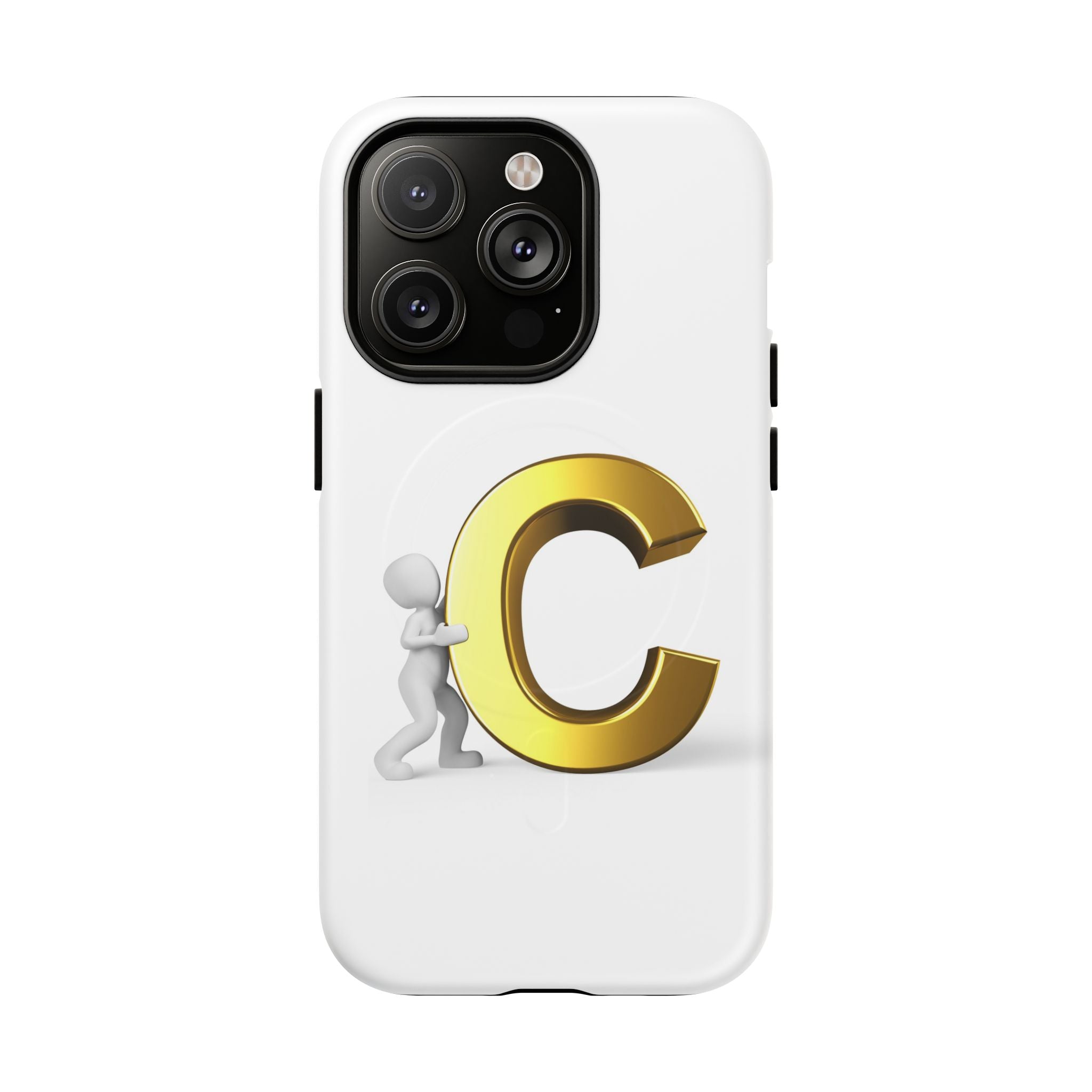 Coque de téléphone Monogramme Lettre C Or | Coque magnétique résistante