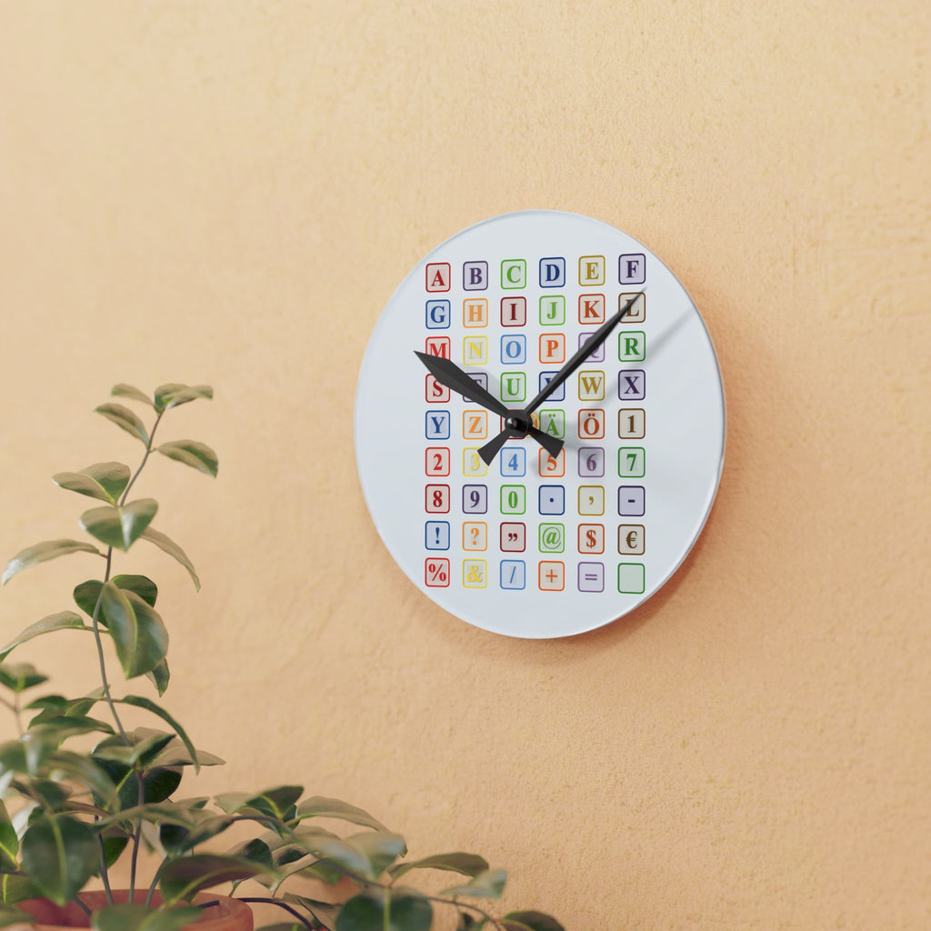 Colorful Alphabet Blocks Acrylic Wall Clock | Kids Learning Decor