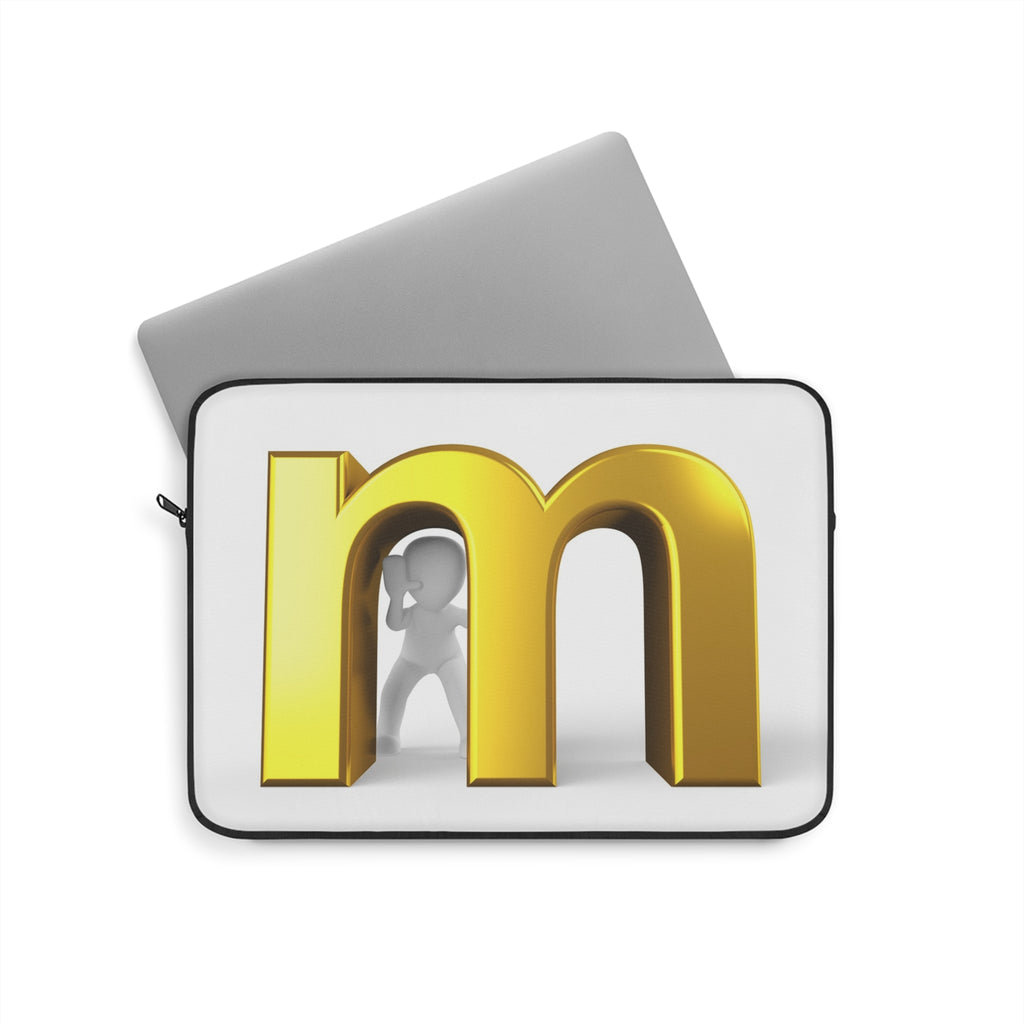 Gold Letter M Laptop Sleeve | Monogram Initial Case