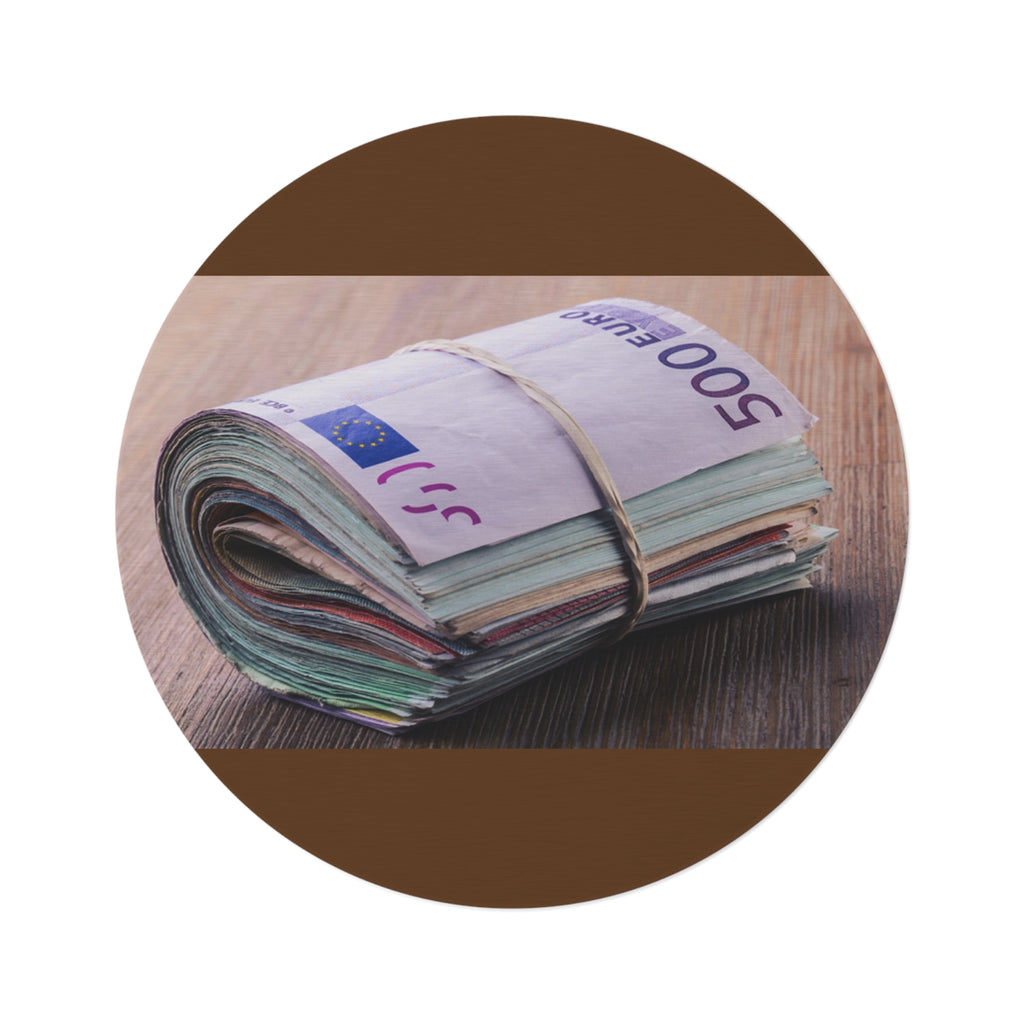 Stack of Euro Bills Round Rug | Money Print Floor Mat