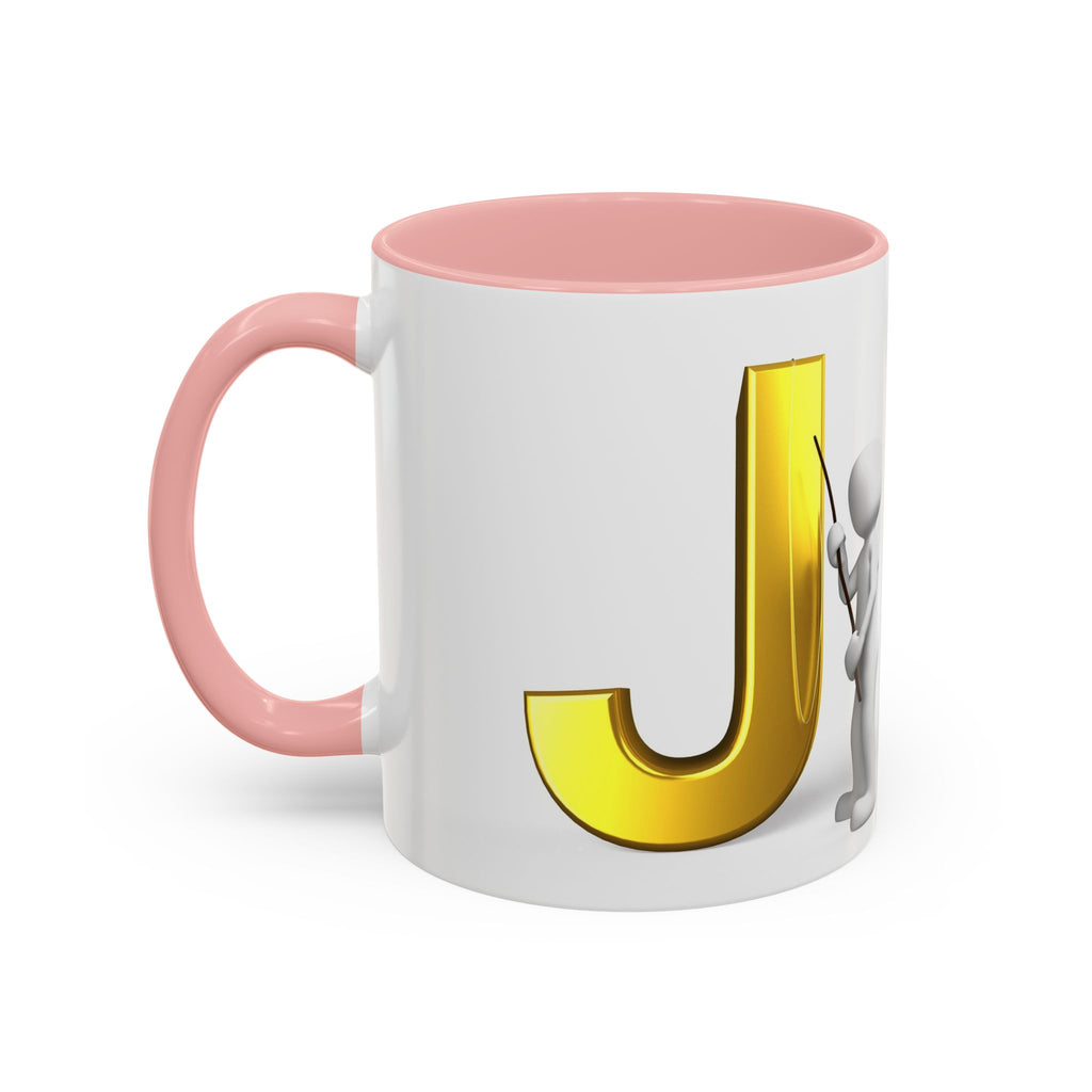 Gold Buchstabe J Monogramm Tasse Akzent Kaffeetasse | Initial J Tasse