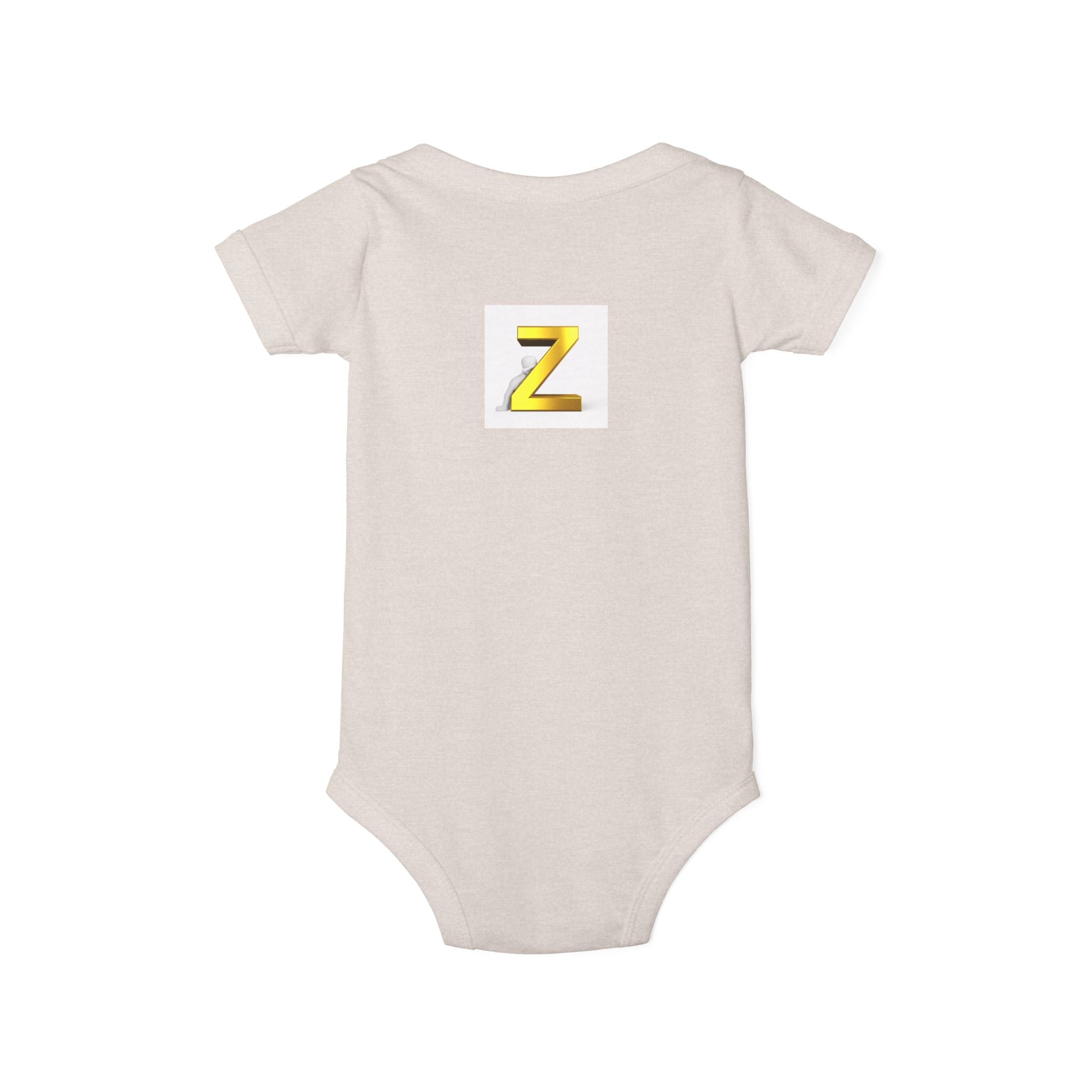 Gold Letter Z Infant Onesie | Baby Monogram Bodysuit