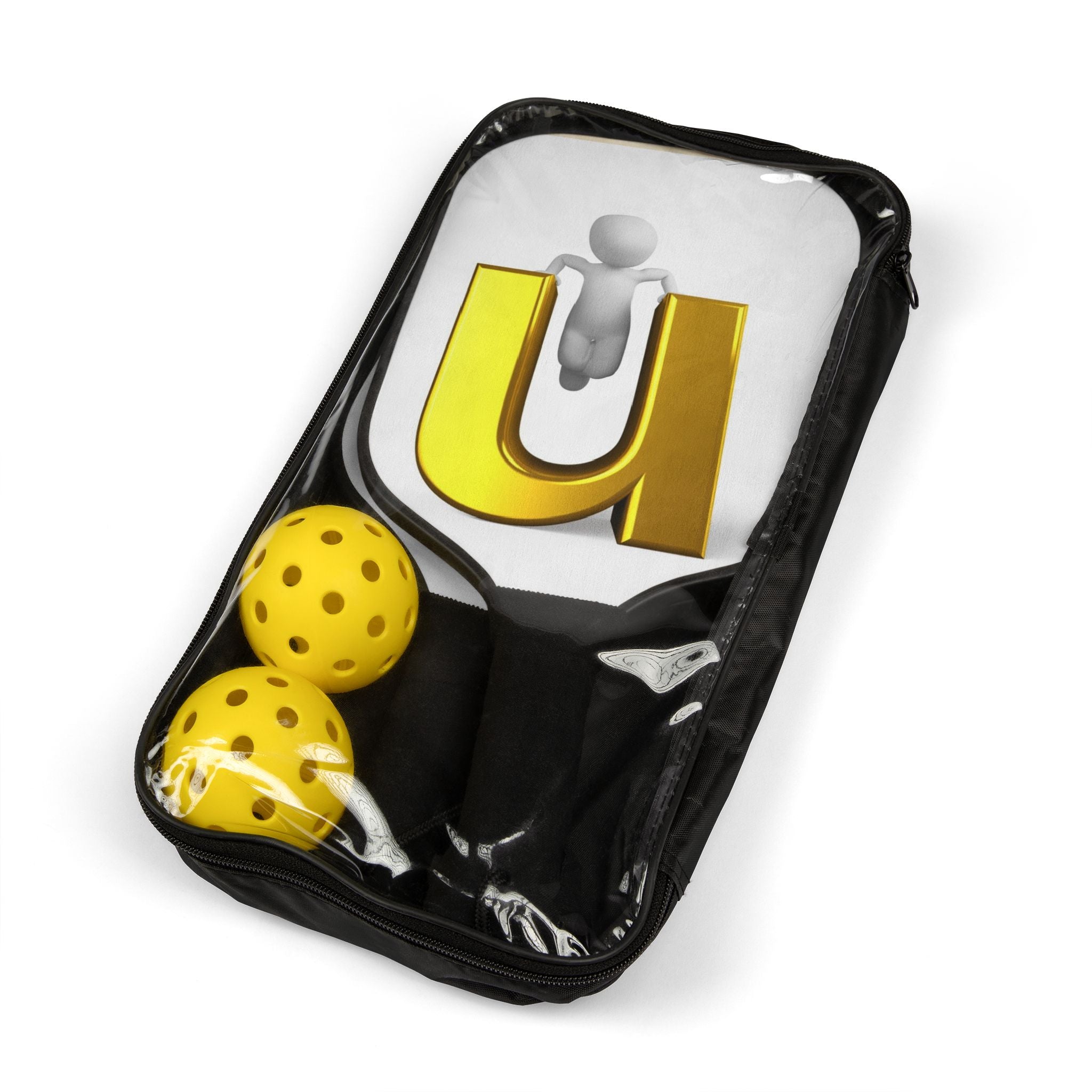 3D Gold Letter U Pickleball Paddle
