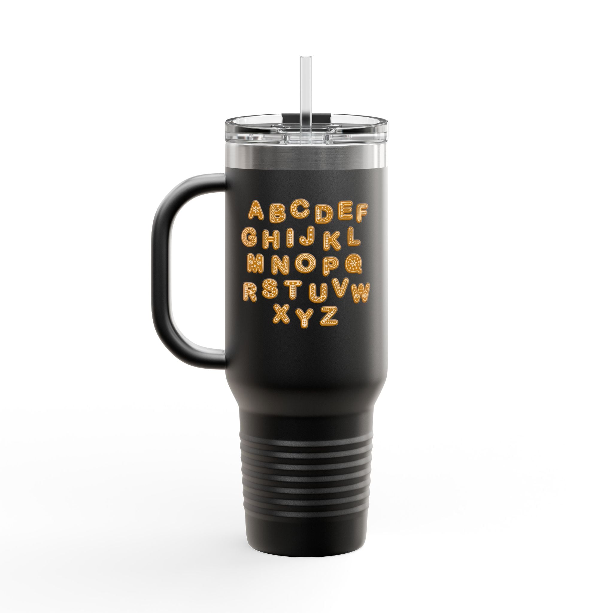 Alphabet Cookie Letters Travel Mug | 40oz Insulated Tumbler