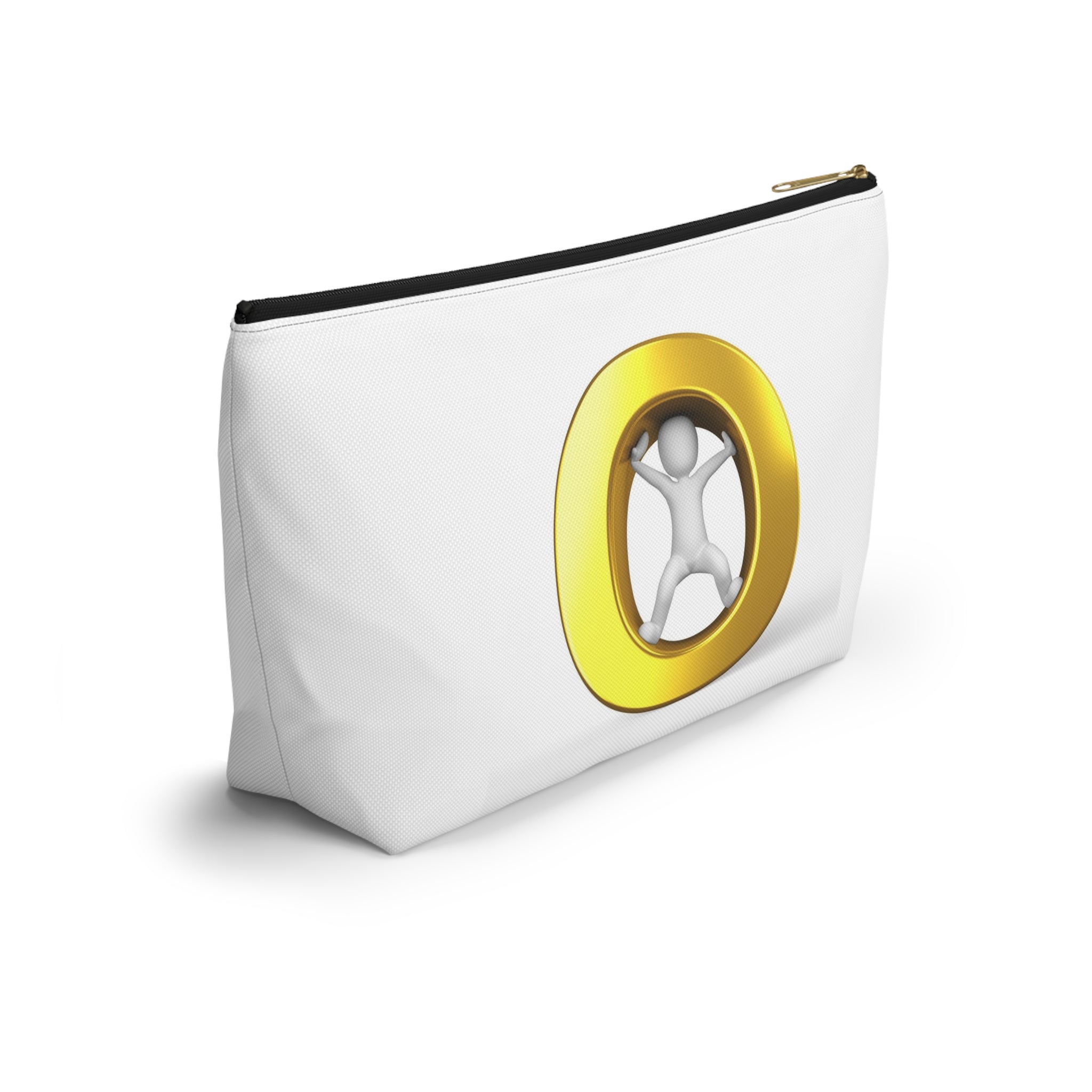 Gold Letter O Figure Accessory Pouch | T-Bottom Makeup Bag