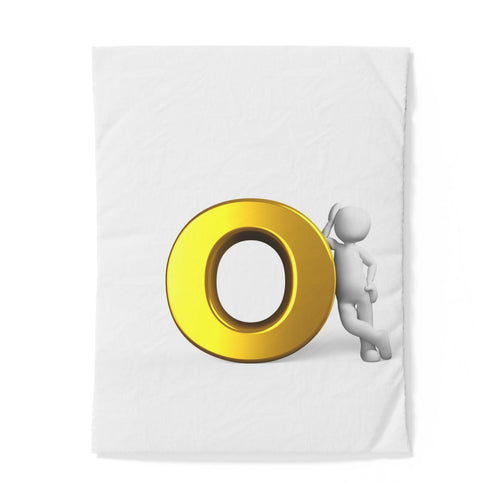 Housse de couette 3D lettre O dorée | Parure de lit alphabet monogramme