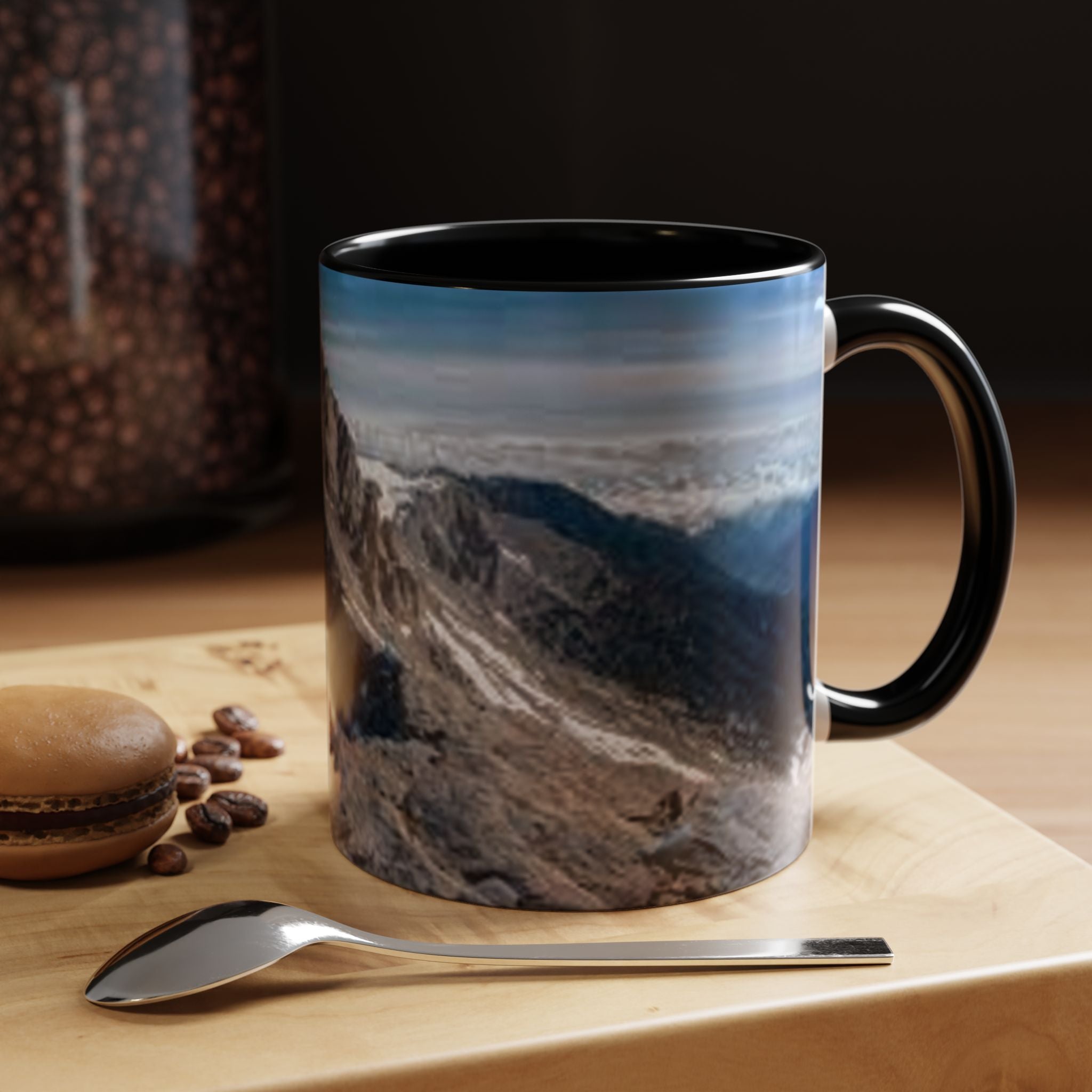 Mountain Summit Photo Accent Coffee Mug | Rocky Peak Panorama, 11oz or 15oz