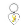 Yellow Letter Y heart keychain | Initial keychain, alphabet charm