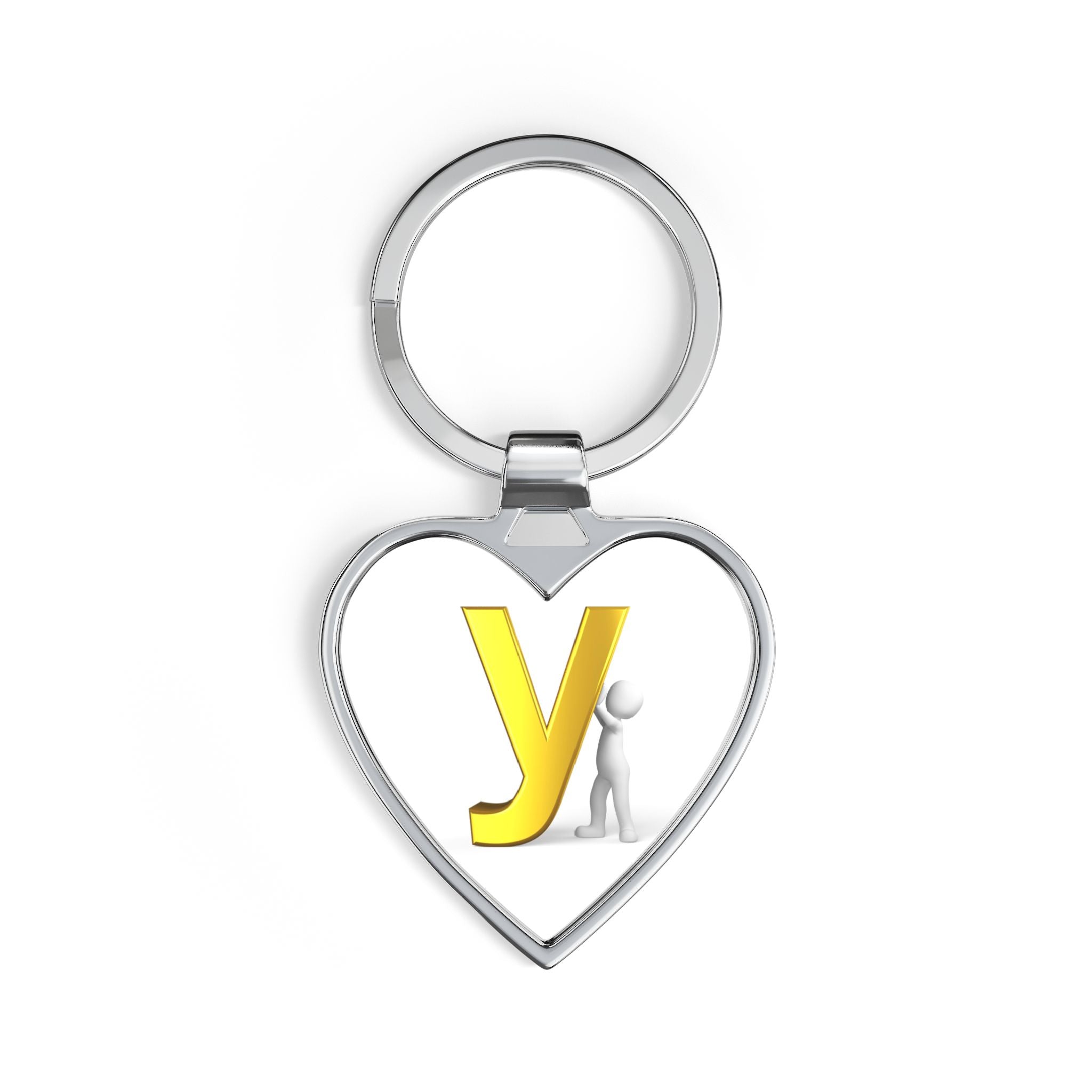 Yellow Letter Y heart keychain | Initial keychain, alphabet charm
