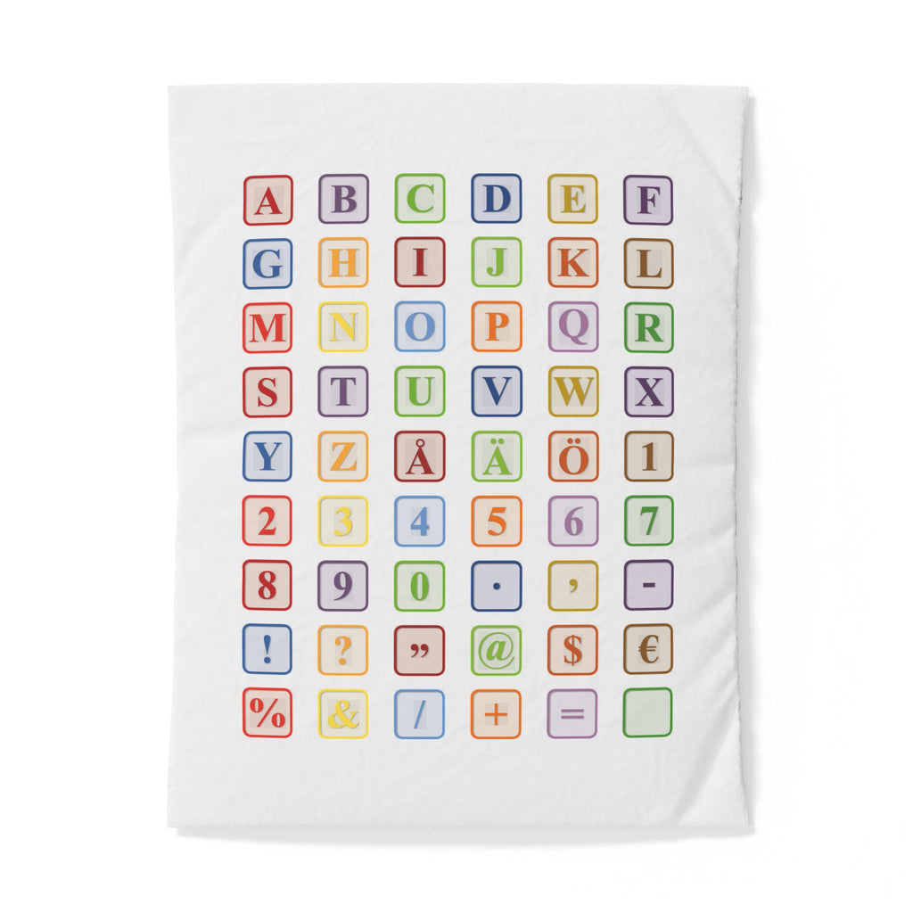 Colorful Alphabet and Symbols Cotton Duvet Cover | Kids ABC Blocks Bedding