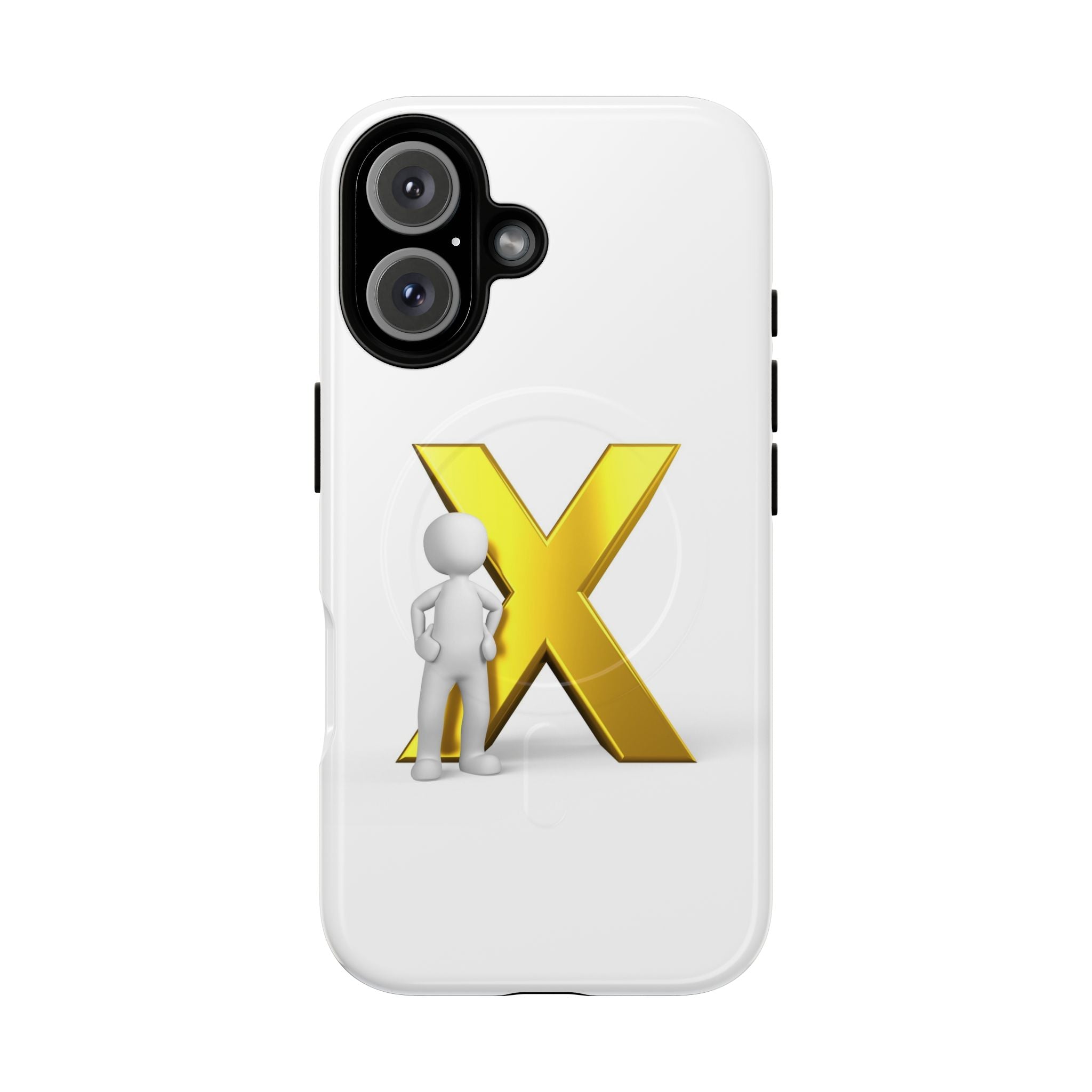 3D Figure with Gold X phone case | Magnetic Tough Case