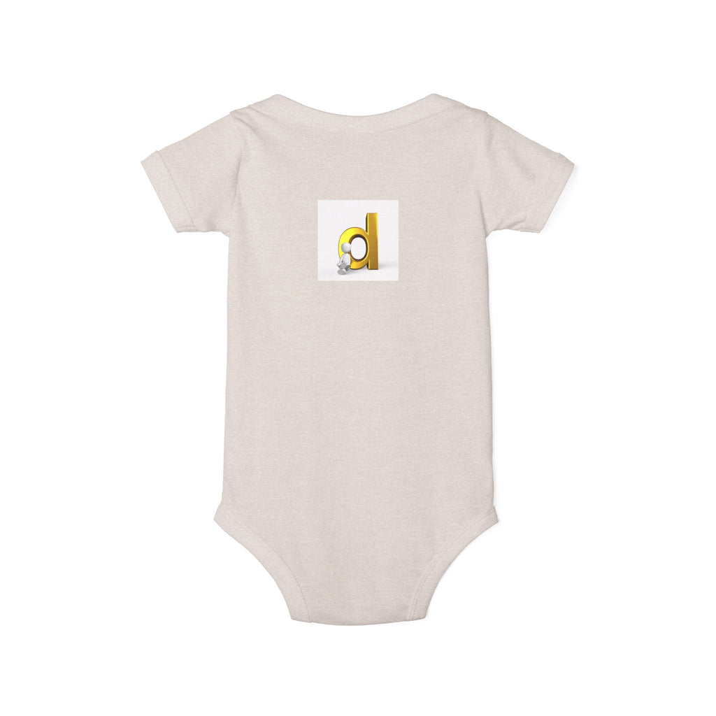 Letter D Baby Onesie | Yellow 3D Initial Infant One Piece