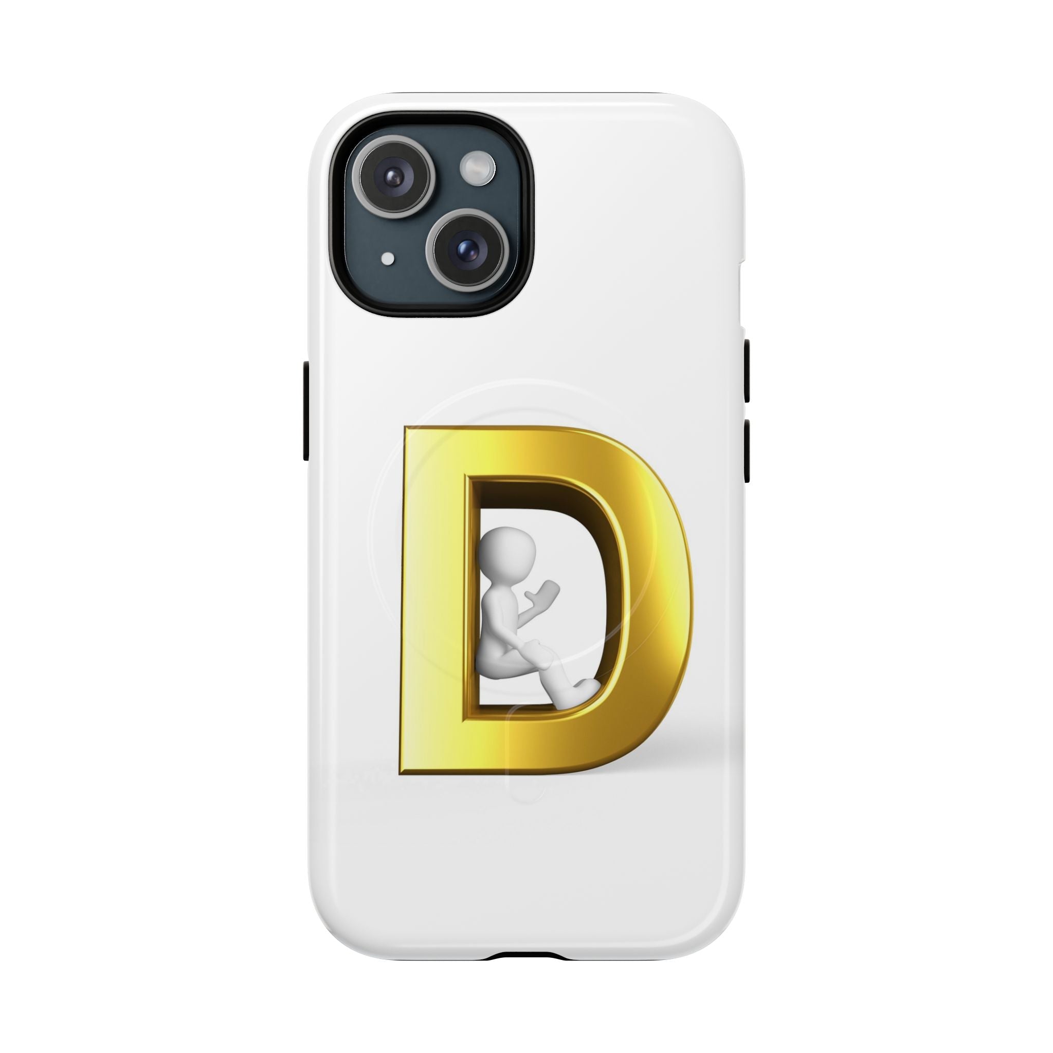 Coque de téléphone à monogramme lettre D or | Coque magnétique résistante