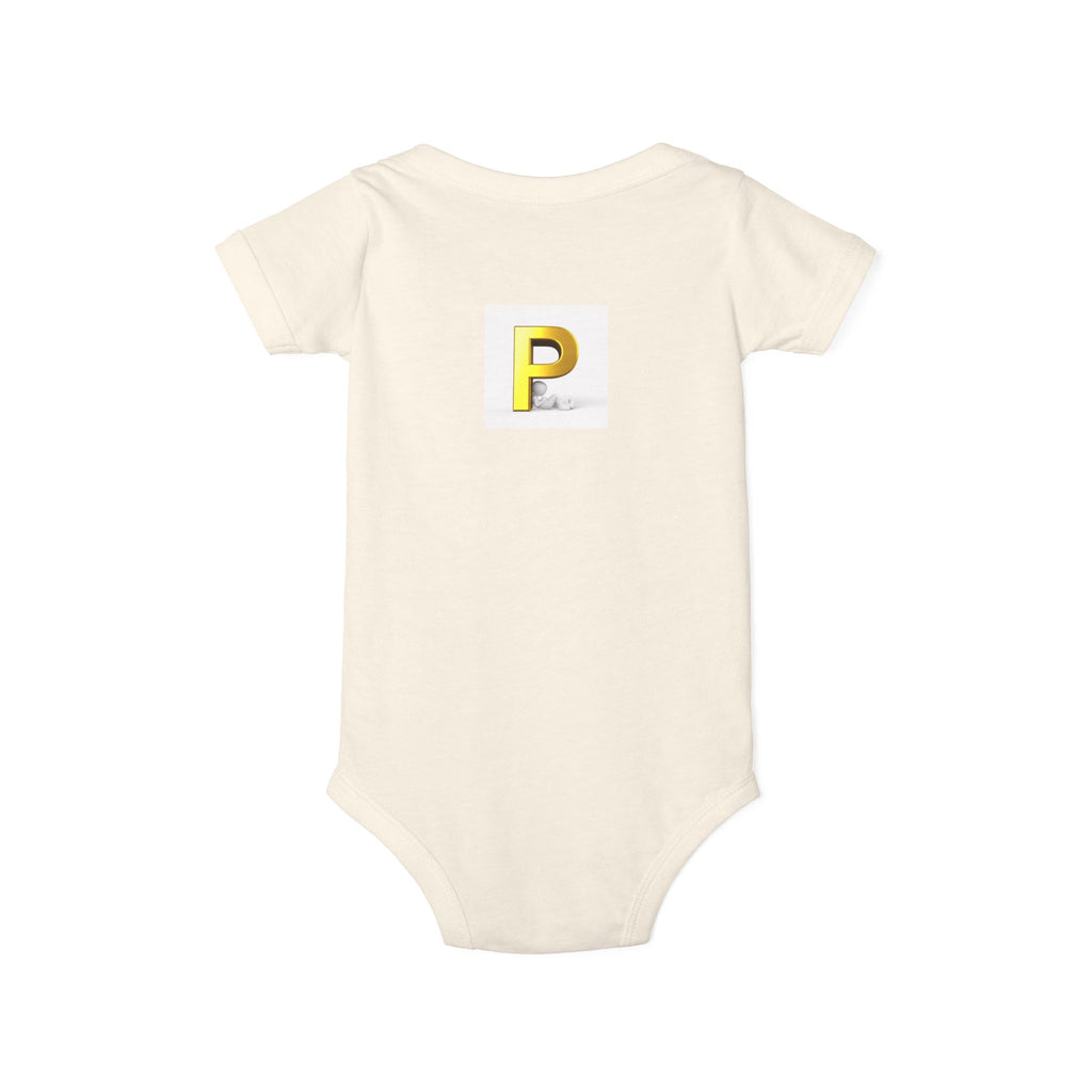 Gold Letter P Monogram Infant One Piece | Baby Bodysuit Initial