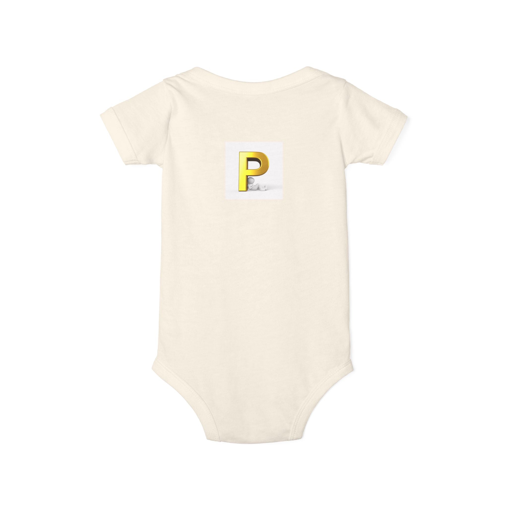 Gold Letter P Monogram Infant One Piece | Baby Bodysuit Initial